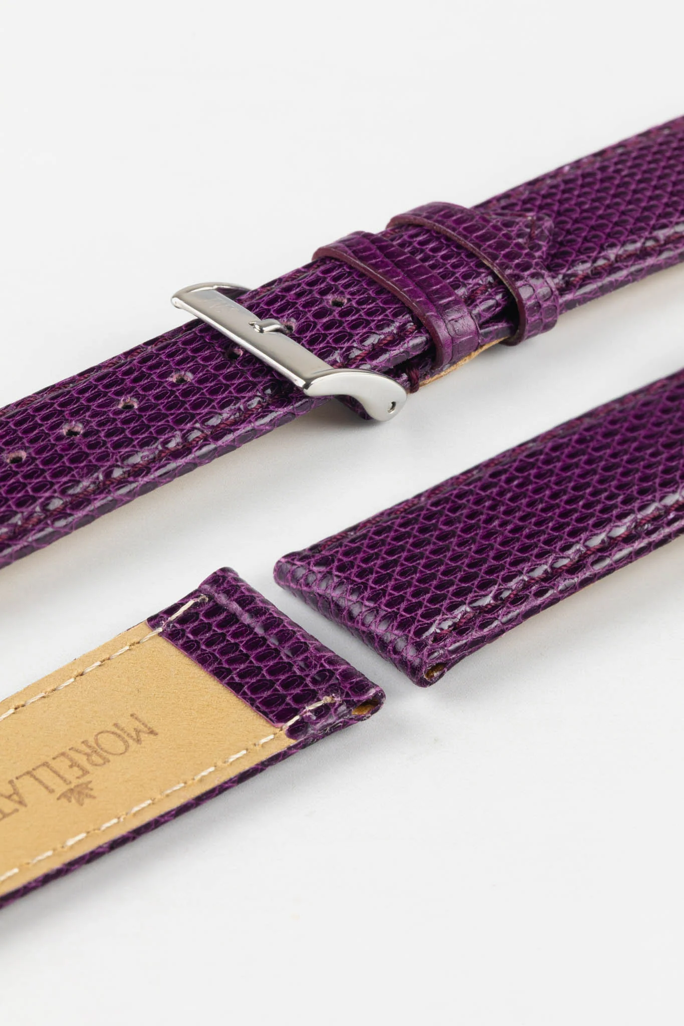 Morellato VIOLINO Genuine Lizard Skin Watch Strap in PURPLE - Image 3