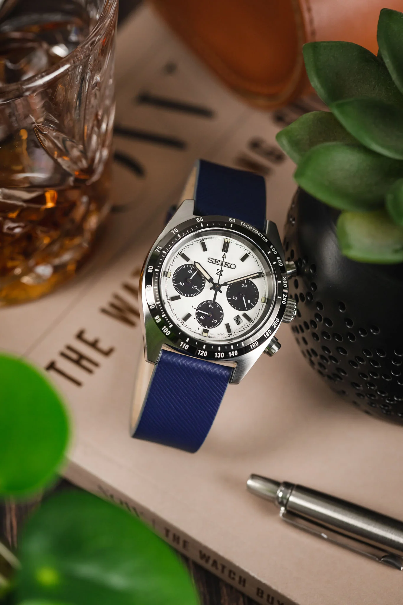 Morellato ZANTE Recycled Leather-Fibre Watch Strap in BLUE - Image 4