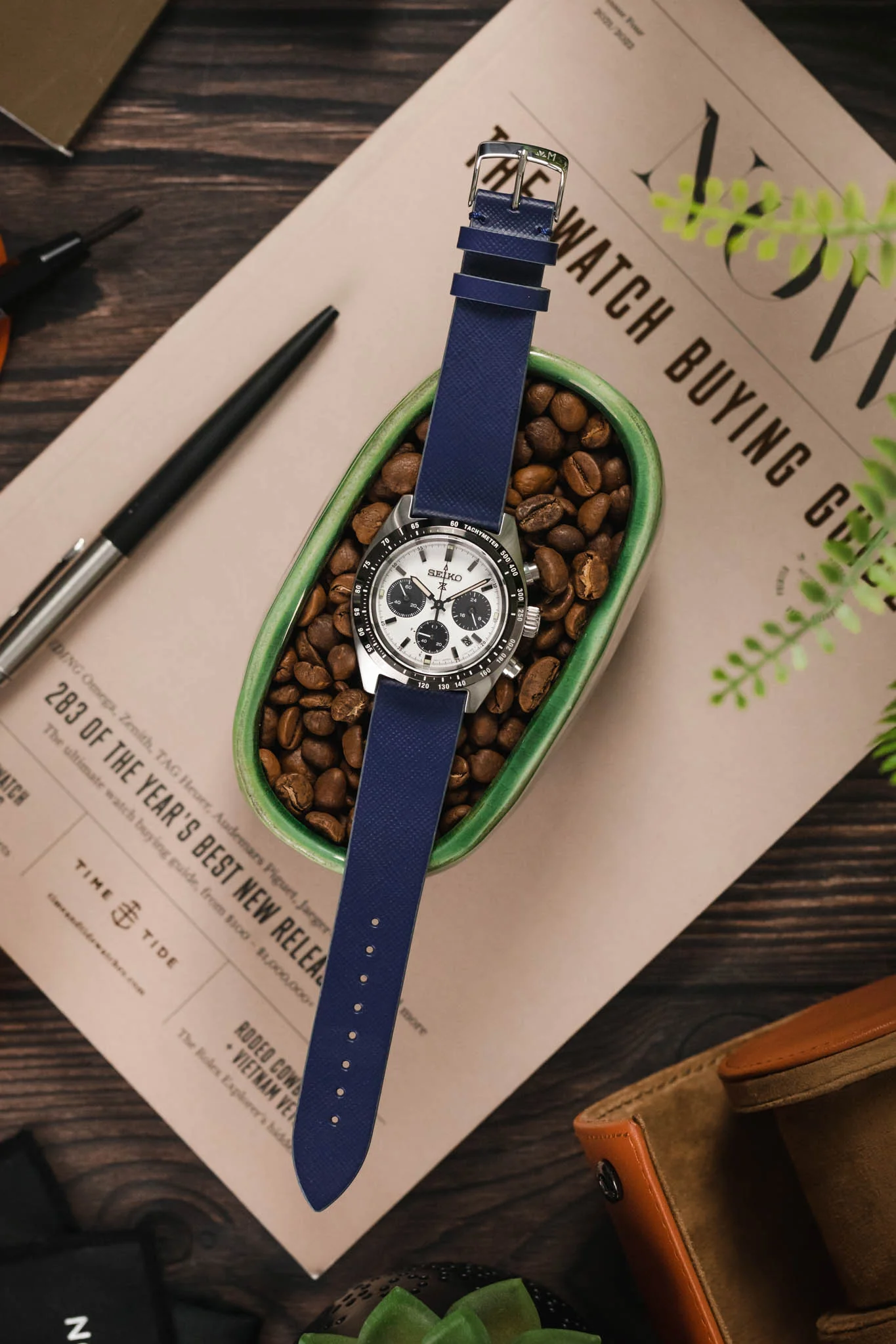 Morellato ZANTE Recycled Leather-Fibre Watch Strap in BLUE - Image 6