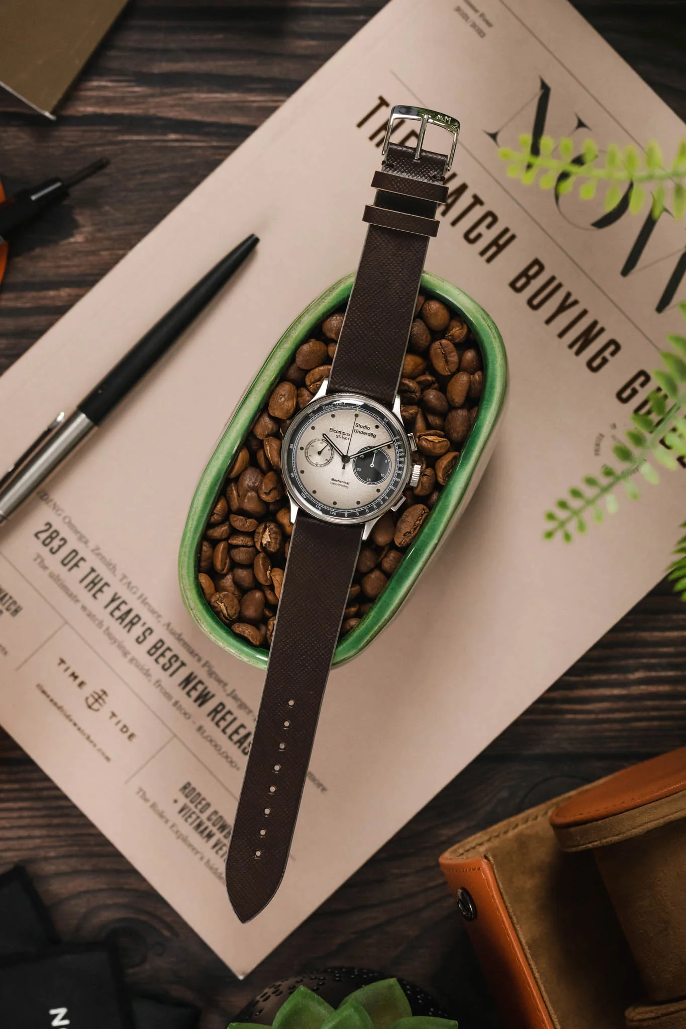 Morellato ZANTE Recycled Leather-Fibre Watch Strap in BROWN - Image 6