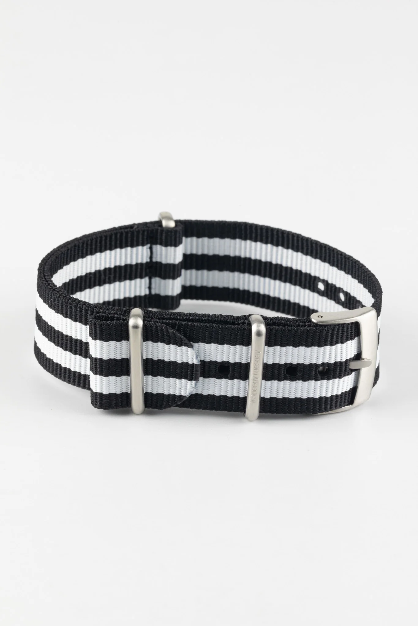 Nylon Watch Strap in BLACK with WHITE Stripes - #SpeedyTuesday Edition - Image 3