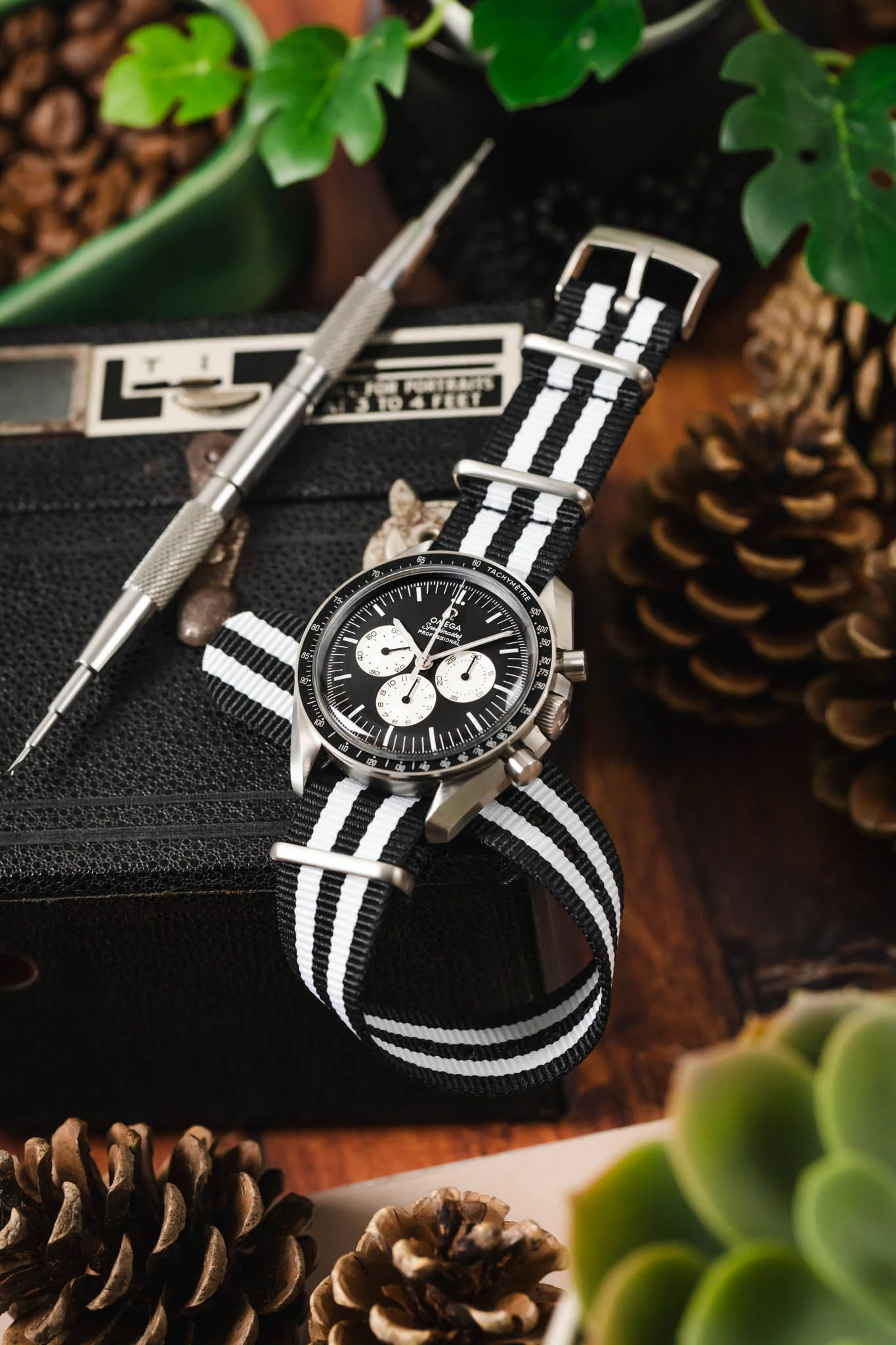 Nylon Watch Strap in BLACK with WHITE Stripes - #SpeedyTuesday Edition - Image 6