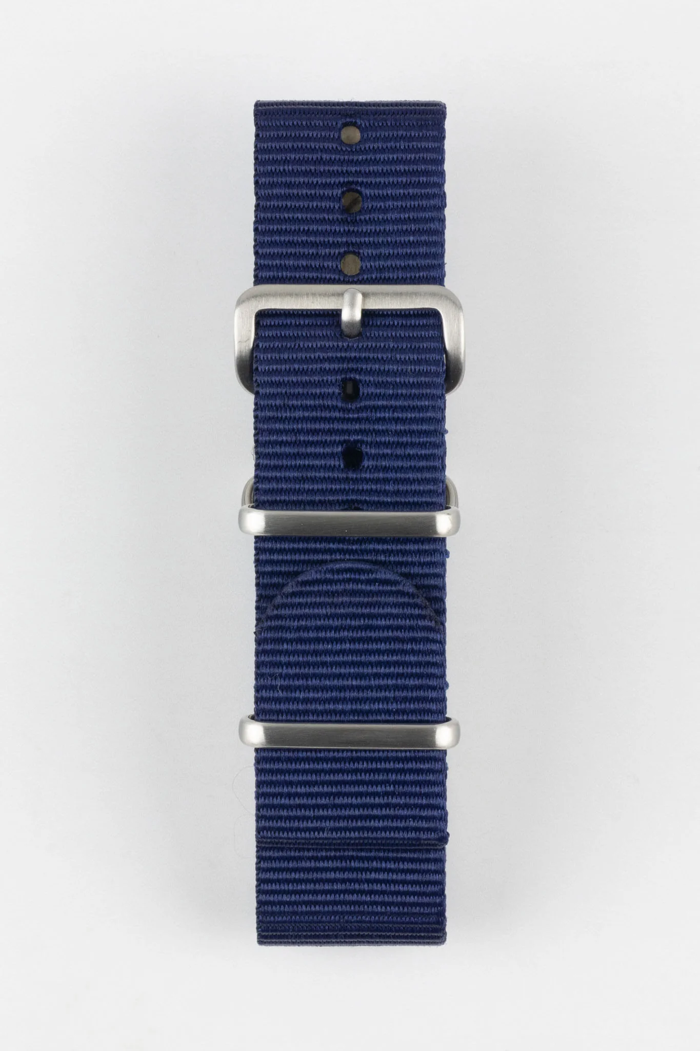 Nylon Watch Strap in BLUE with Brushed Buckle and Keepers - Image 7
