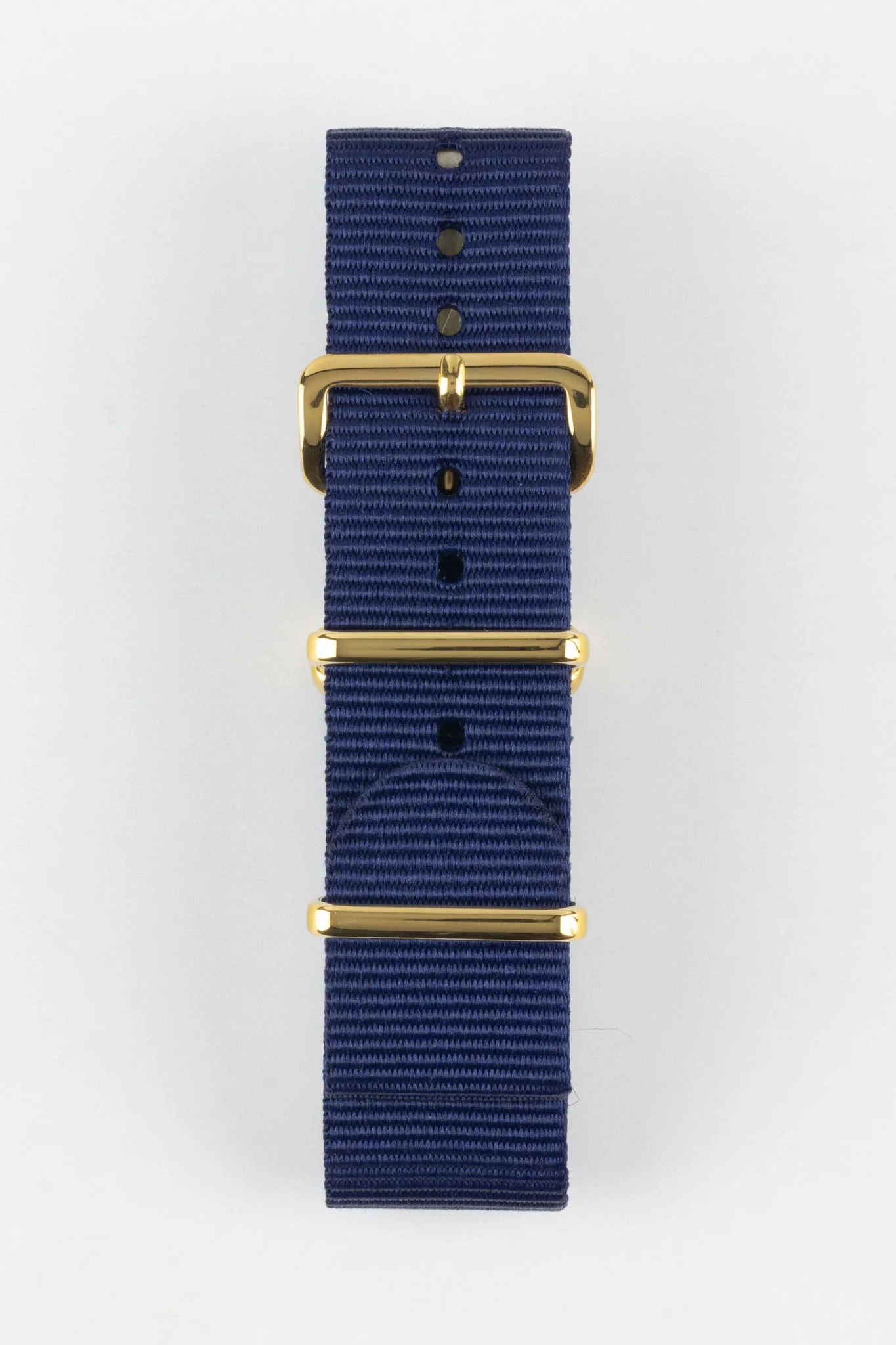 Nylon Watch Strap in BLUE with Gold Buckle and Keepers - Image 7
