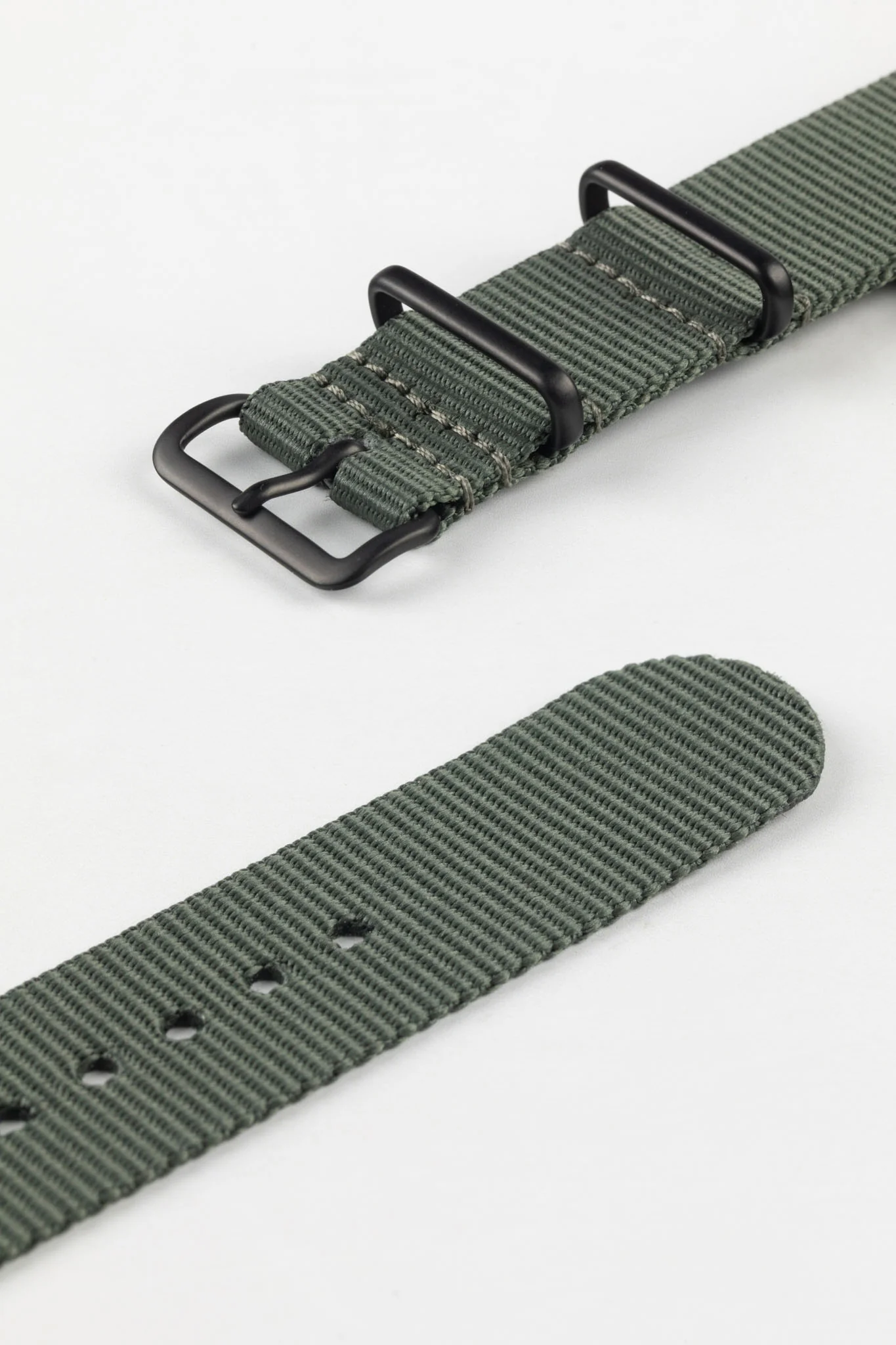 Nylon Watch Strap in DARK GREY with PVD Buckle & Keepers - Image 5