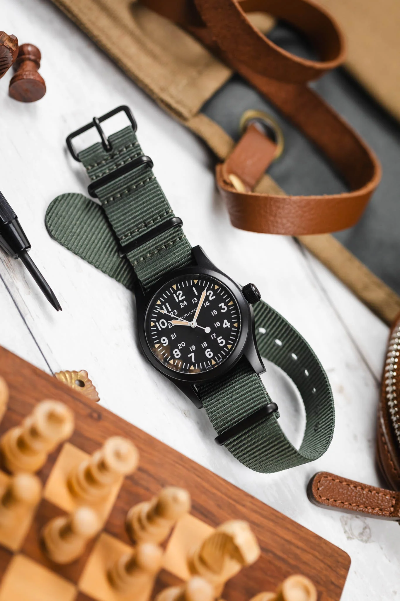 Nylon Watch Strap in DARK GREY with PVD Buckle & Keepers - Image 6