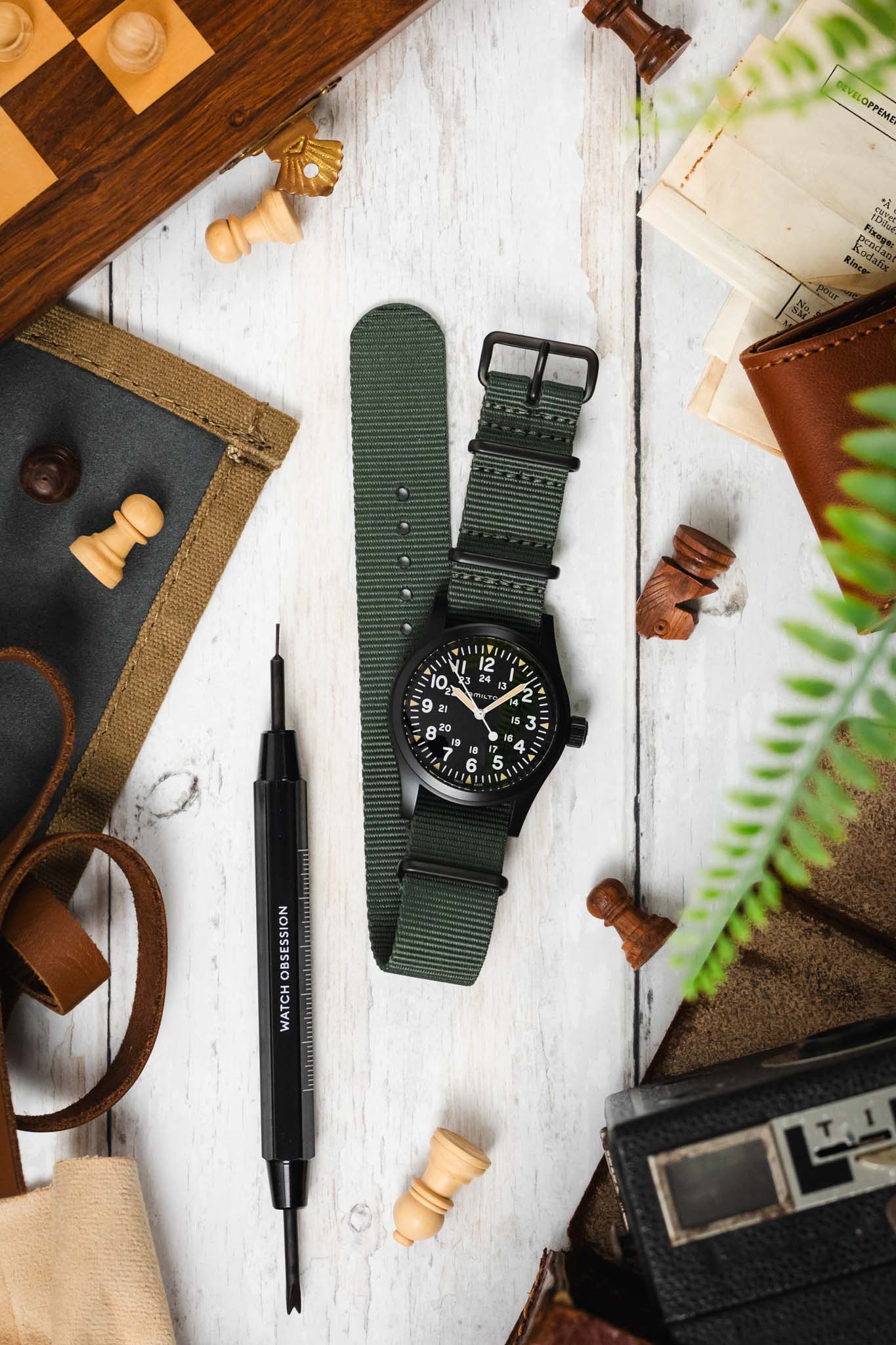 Nylon Watch Strap in DARK GREY with PVD Buckle & Keepers - Image 7