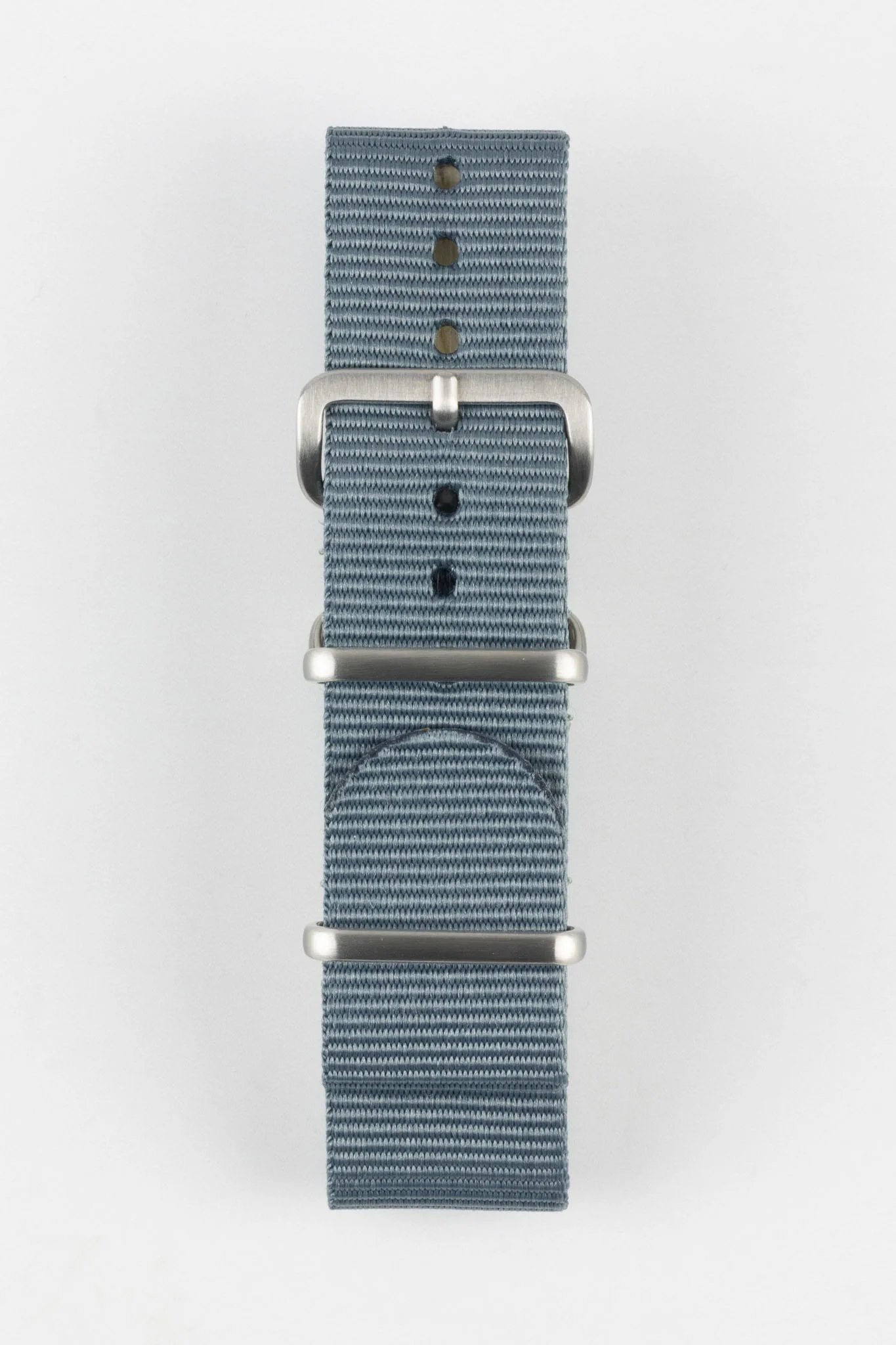 Nylon Watch Strap in GREY with Brushed Buckle and Keepers - Image 7