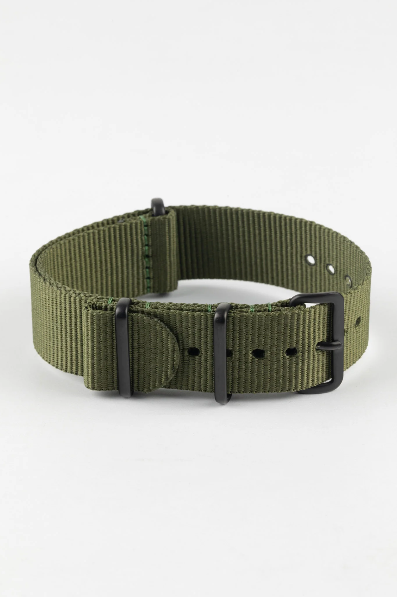 Nylon Watch Strap in OLIVE GREEN with PVD Buckle & Keepers - Image 3