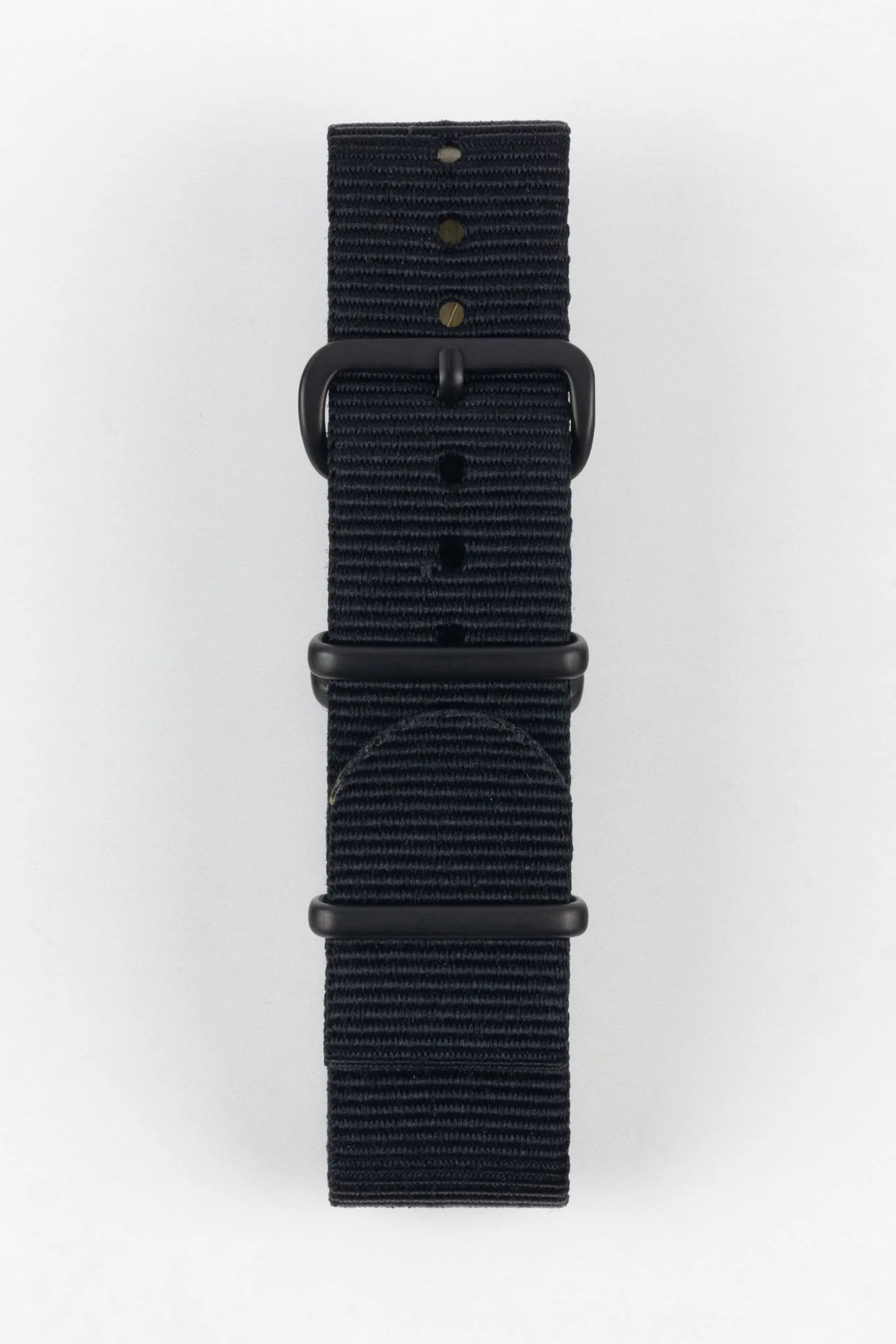 Nylon Watch Strap in BLACK with PVD Buckle and Keepers - Image 7