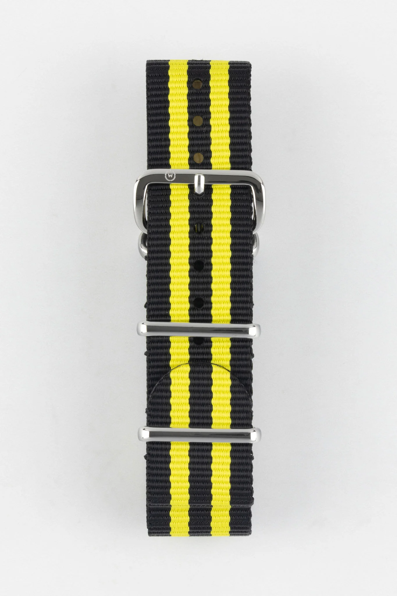 Nylon Watch Strap in BLACK with YELLOW Stripes - Image 7