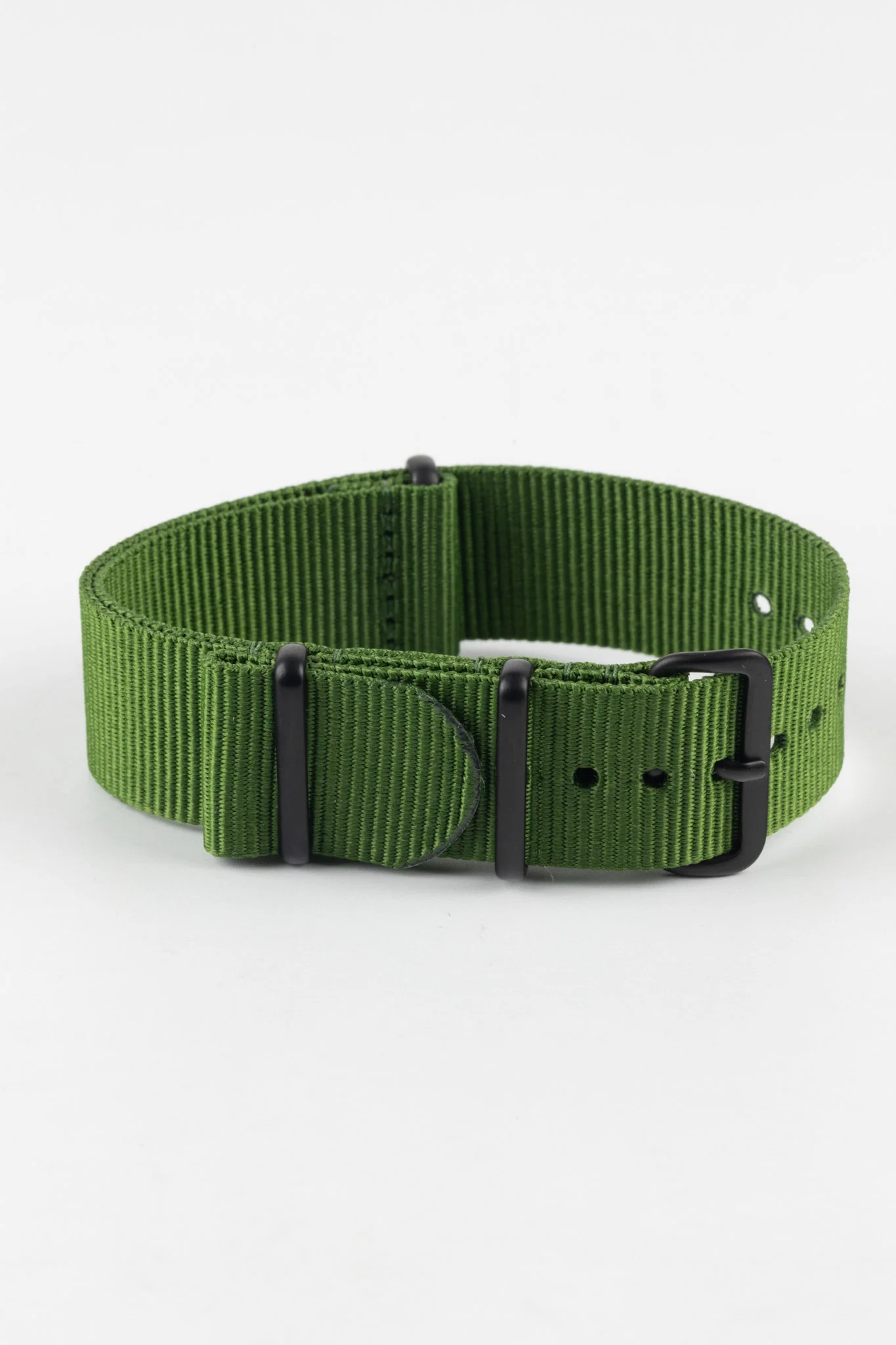 Nylon Watch Strap in GREEN with PVD Buckle and Keepers - Image 3