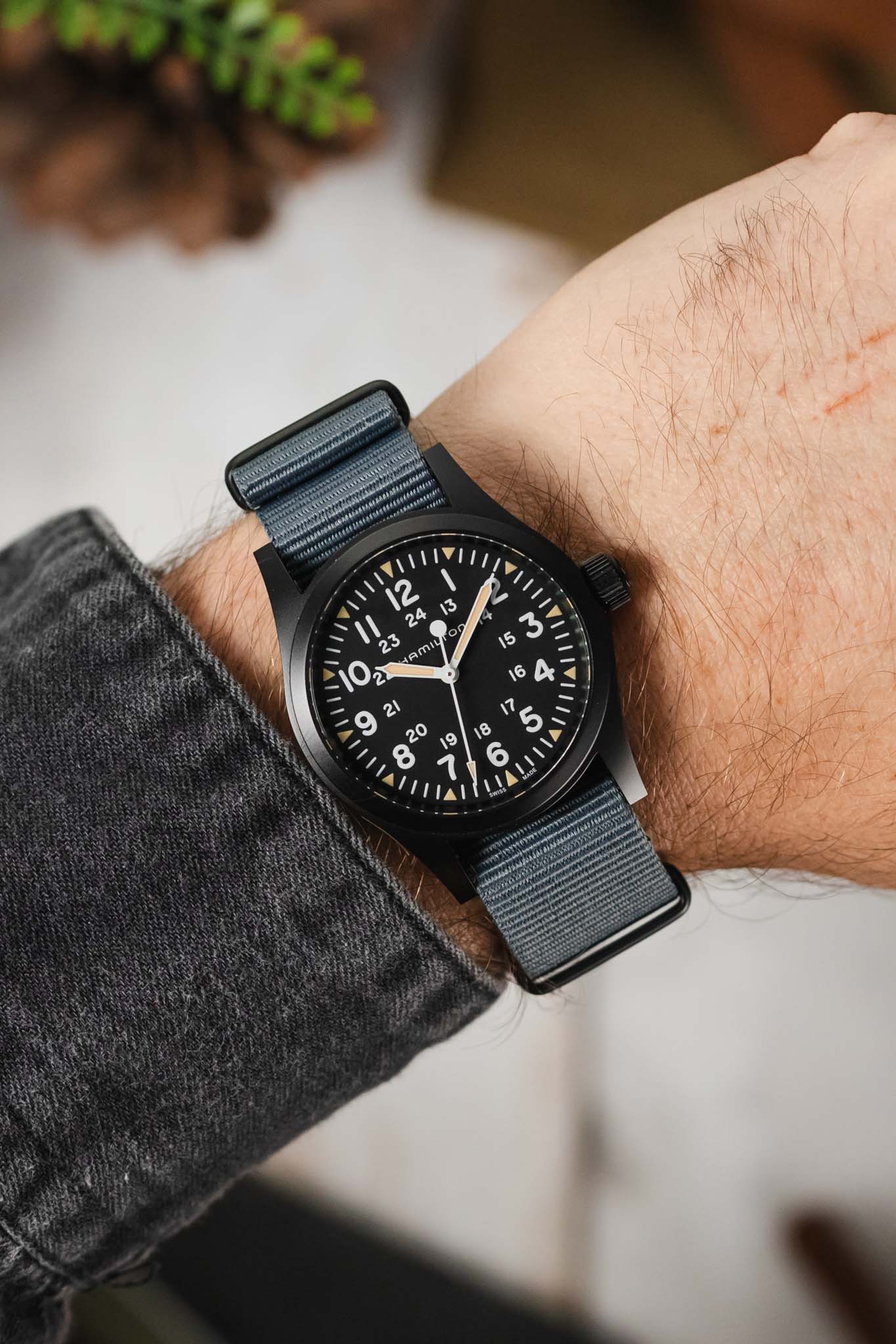 Nylon Watch Strap in GREY with PVD Buckle and Keepers - Image 2