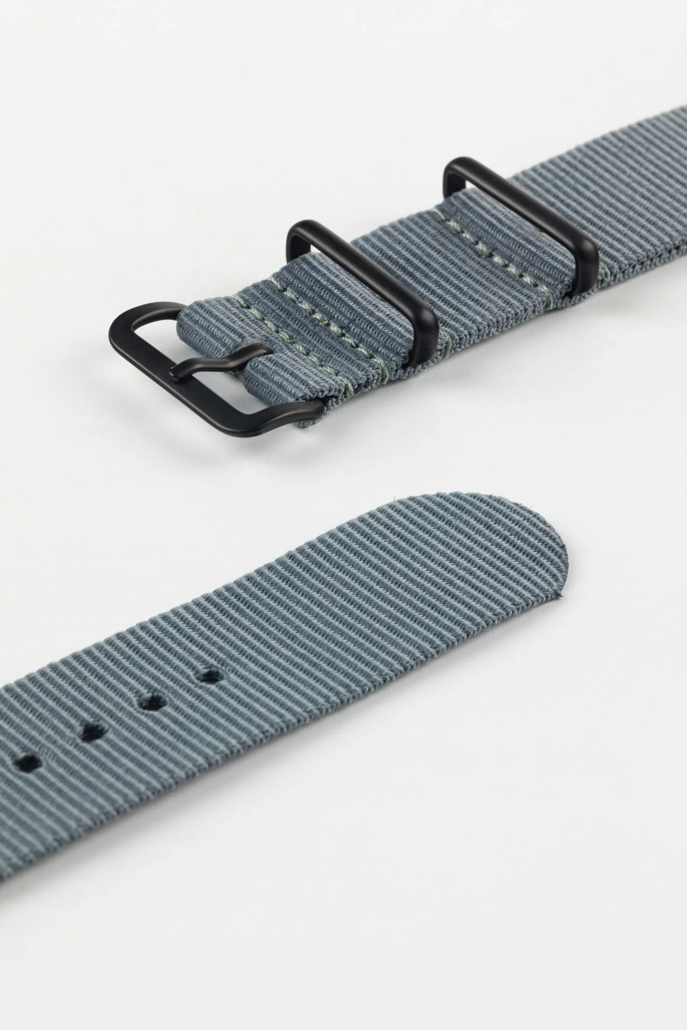 Nylon Watch Strap in GREY with PVD Buckle and Keepers - Image 5