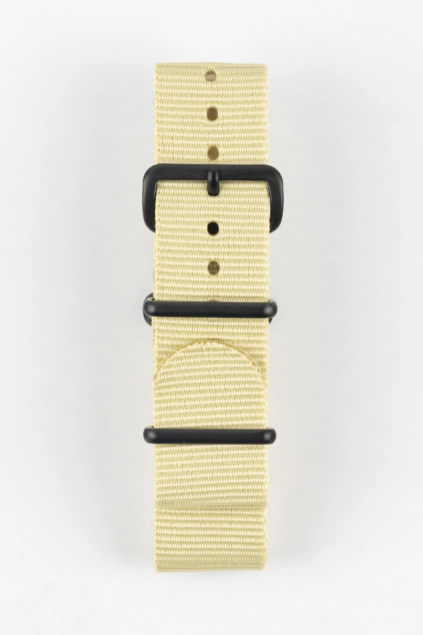 Nylon Watch Strap in BEIGE with PVD Buckle and Keepers - Image 3