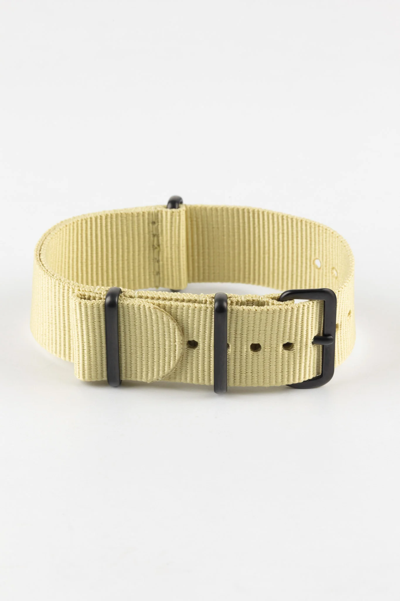 Nylon Watch Strap in BEIGE with PVD Buckle and Keepers - Image 5