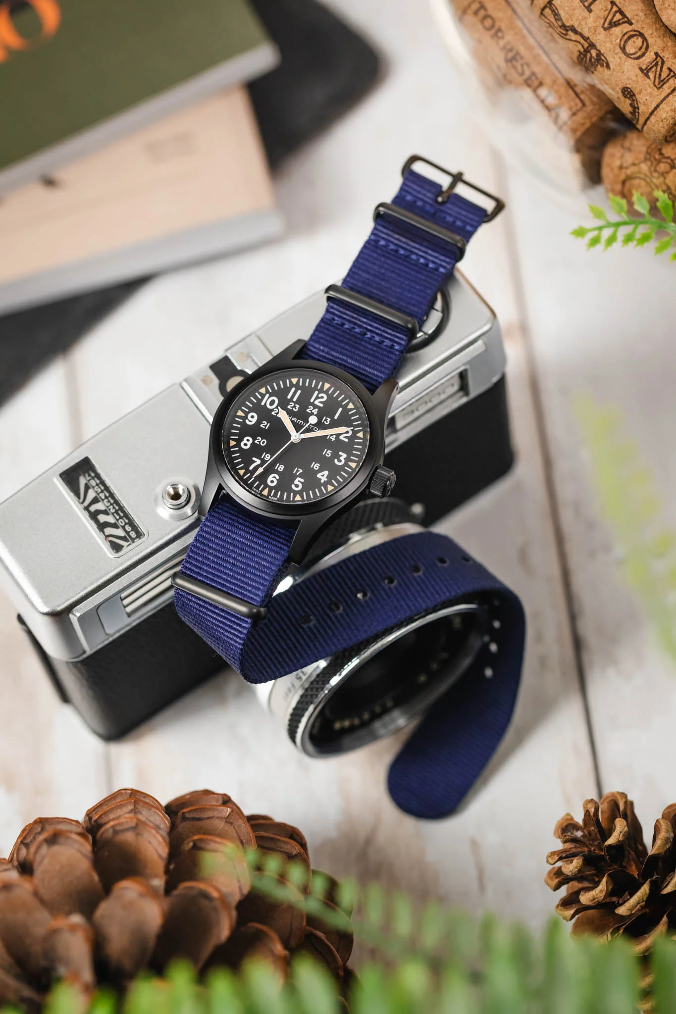 Nylon Watch Strap in BLUE with PVD Buckle and Keepers - Image 4