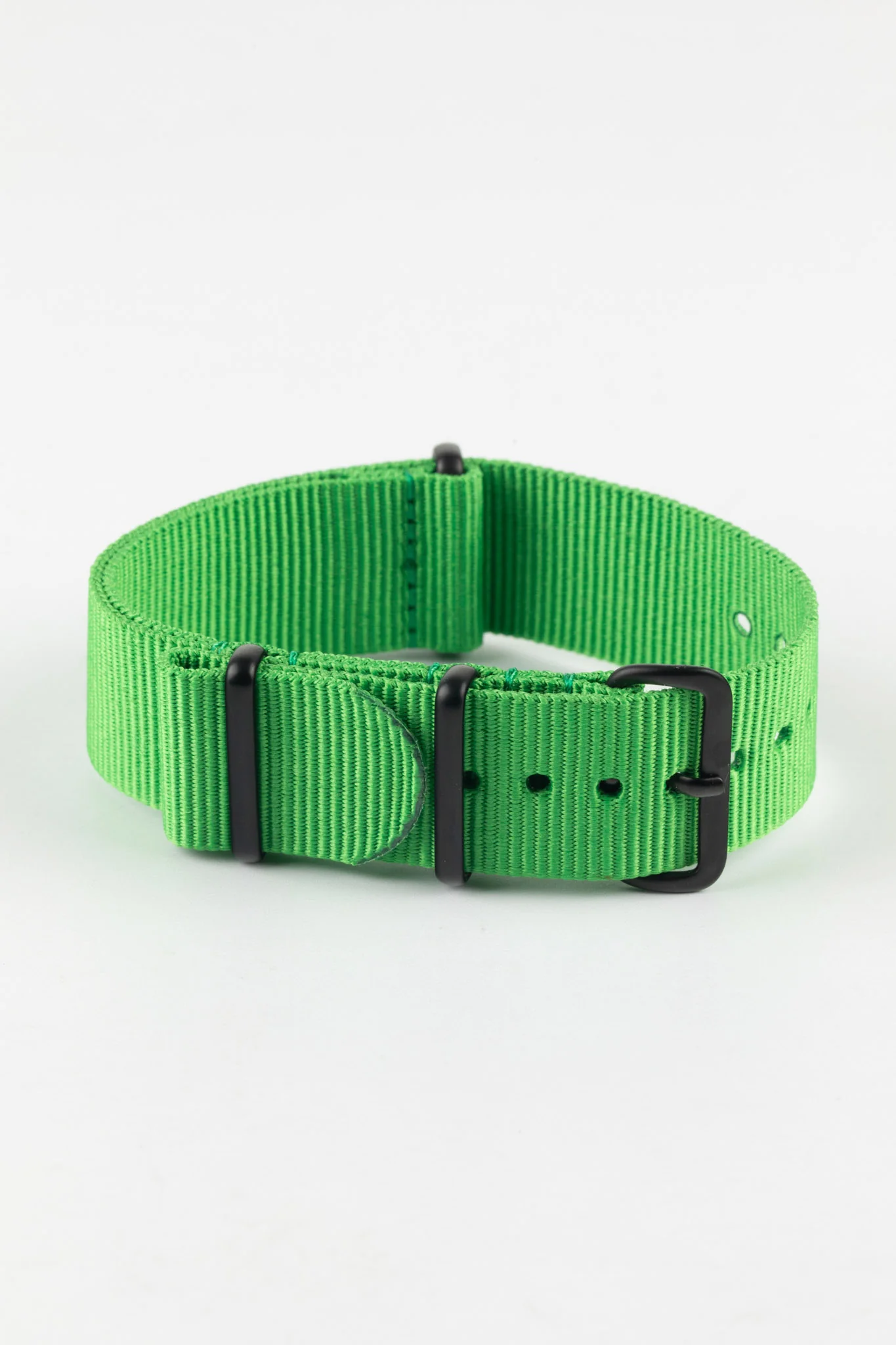 Nylon Watch Strap in BRIGHT GREEN with PVD Buckle and Keepers - Image 3