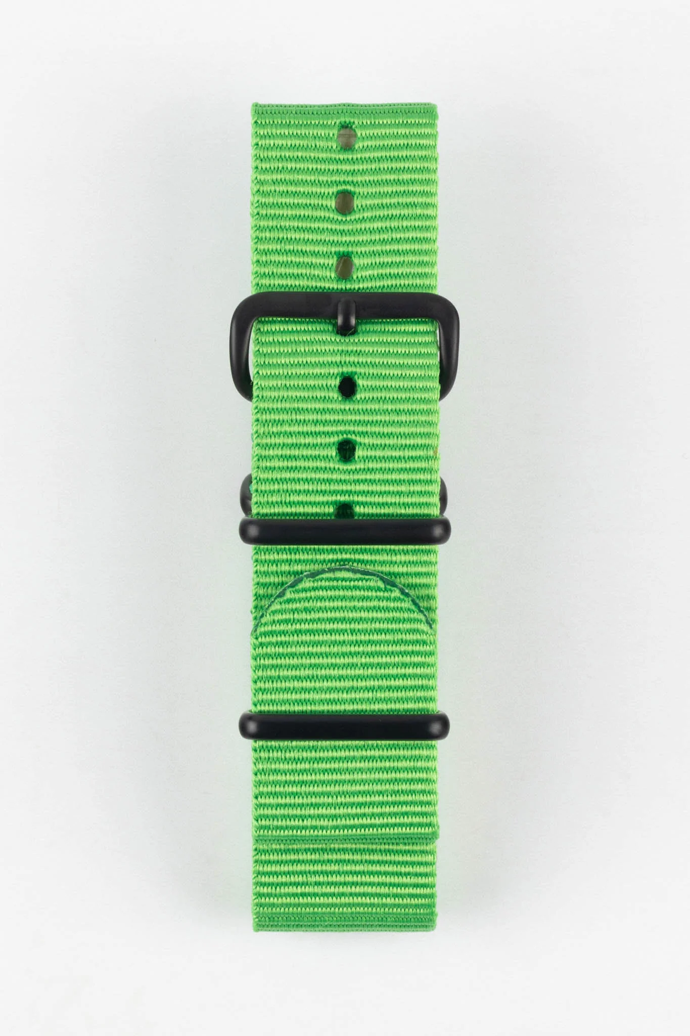 Nylon Watch Strap in BRIGHT GREEN with PVD Buckle and Keepers - Image 7