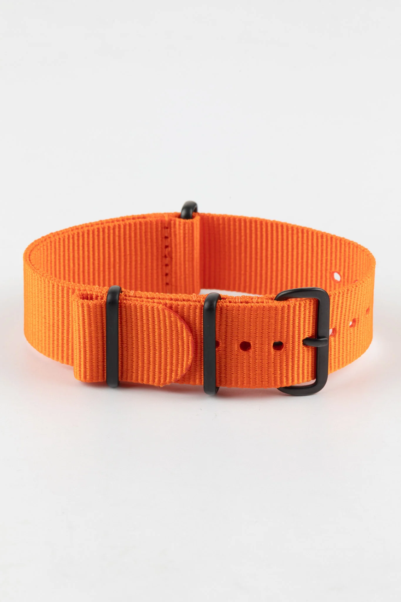 Nylon Watch Strap in ORANGE with PVD Buckle and Keepers - Image 3