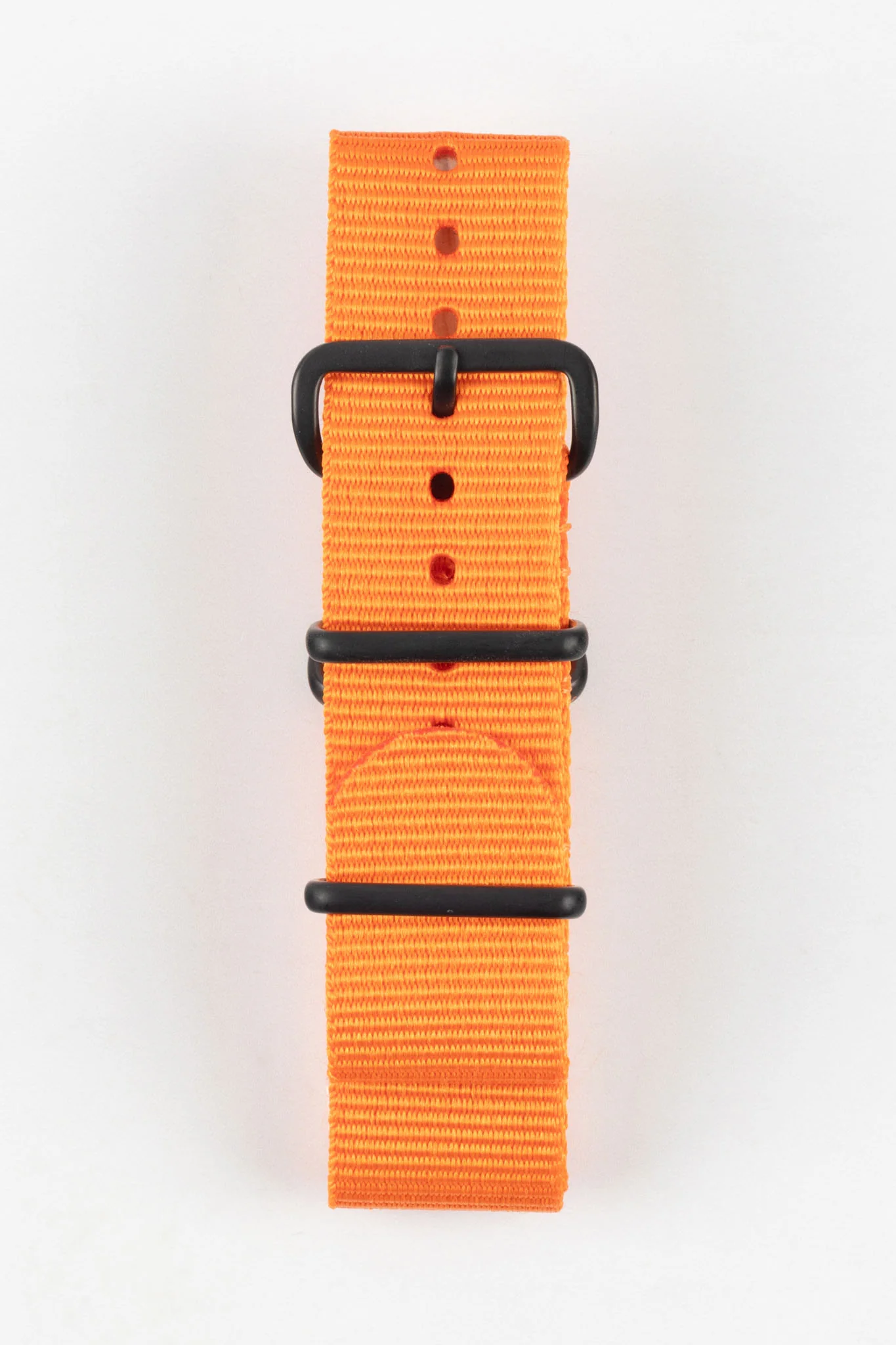 Nylon Watch Strap in ORANGE with PVD Buckle and Keepers - Image 7