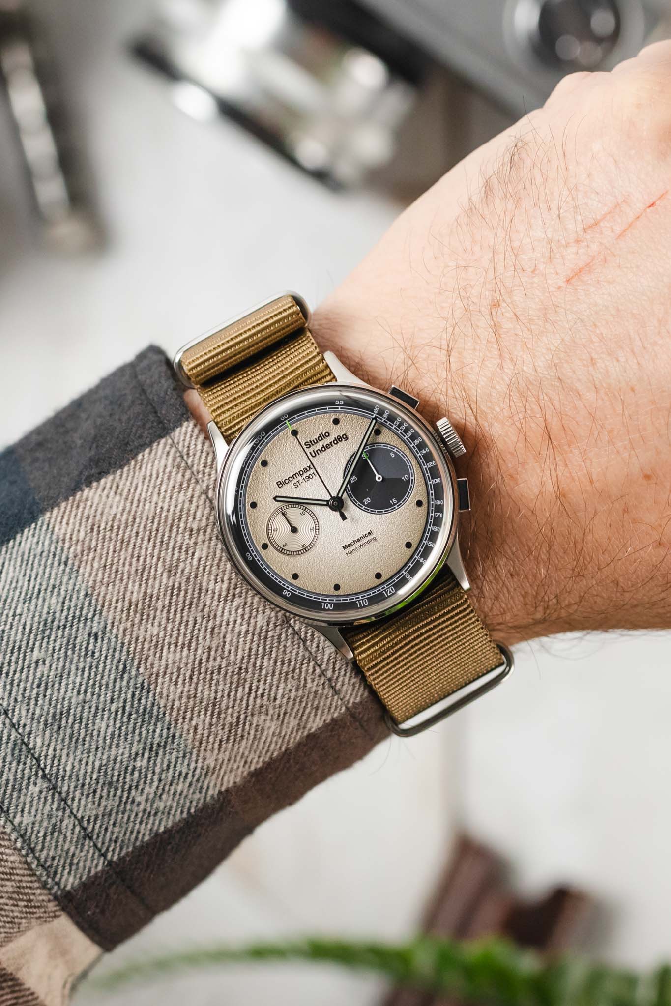 Nylon Watch Strap in KHAKI with Polished Buckle and Keepers - Image 6