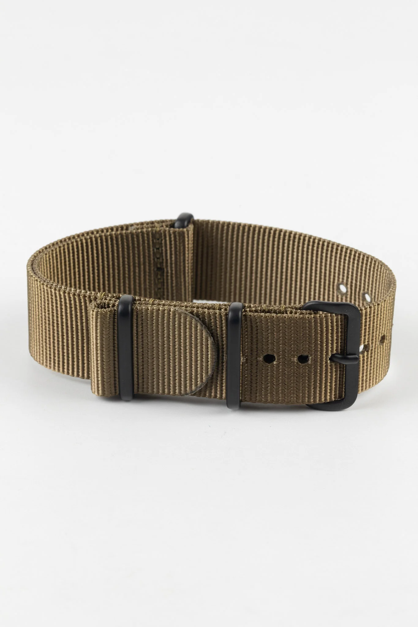 Nylon Watch Strap in KHAKI with PVD Buckle and Keepers - Image 3