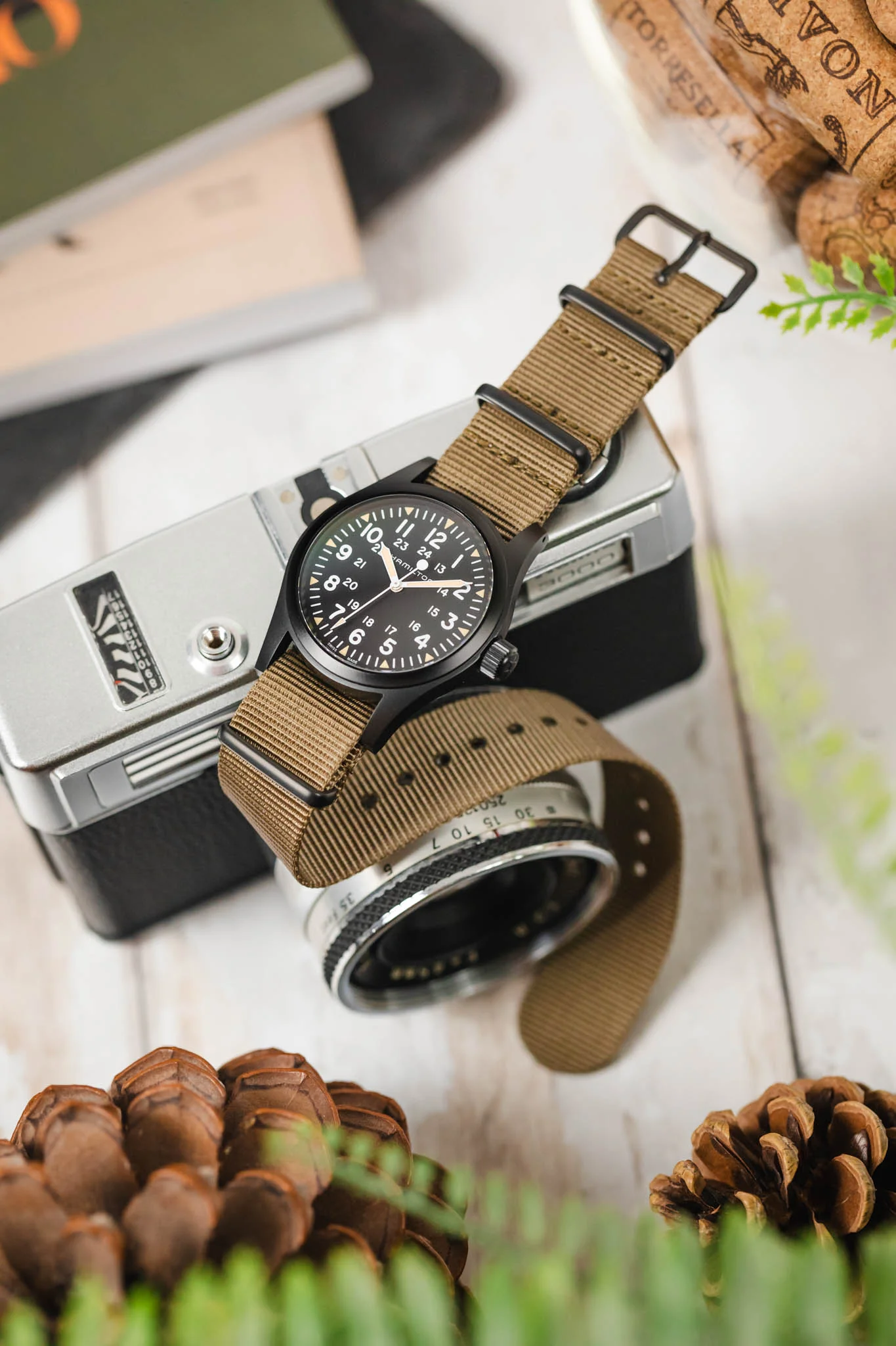 Nylon Watch Strap in KHAKI with PVD Buckle and Keepers - Image 4