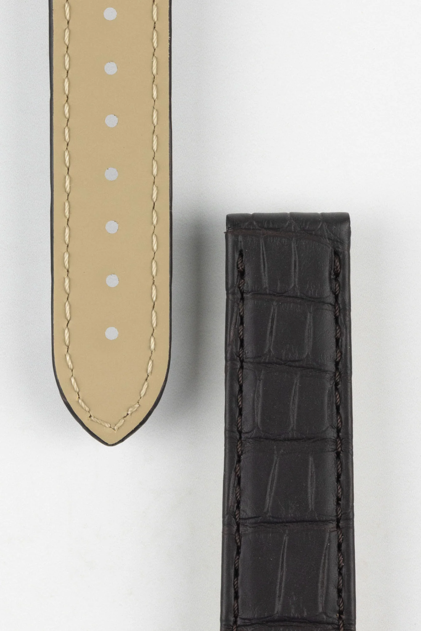 OMEGA 98000275 19mm BROWN Alligator Leather Deployment Watch Strap - Image 2