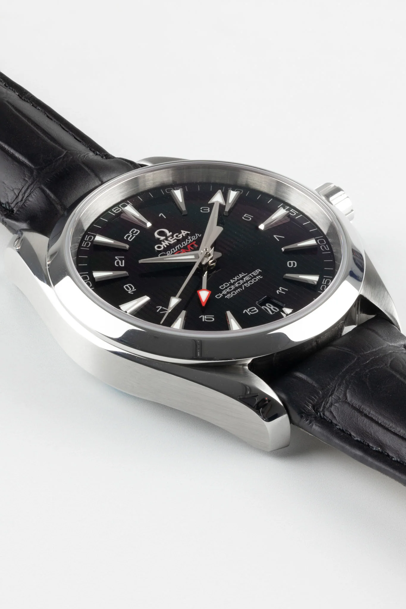 OMEGA Seamaster Aqua Terra GMT 150m Co‑Axial Chronometer 43mm  - Black Teaked Dial & Black Alligator Strap - Image 3