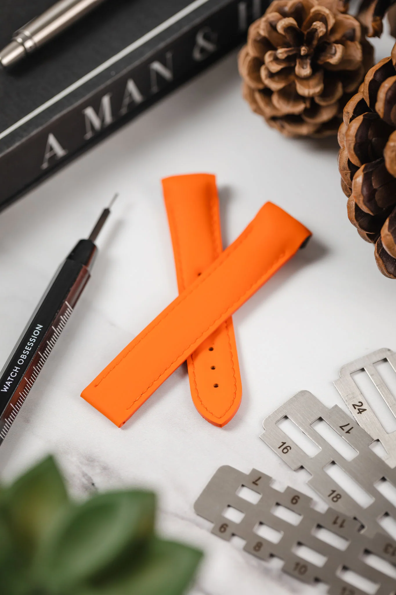 OMEGA 98000337 Planet Ocean 18mm Deployment Rubber Watch Strap in ORANGE - Image 2