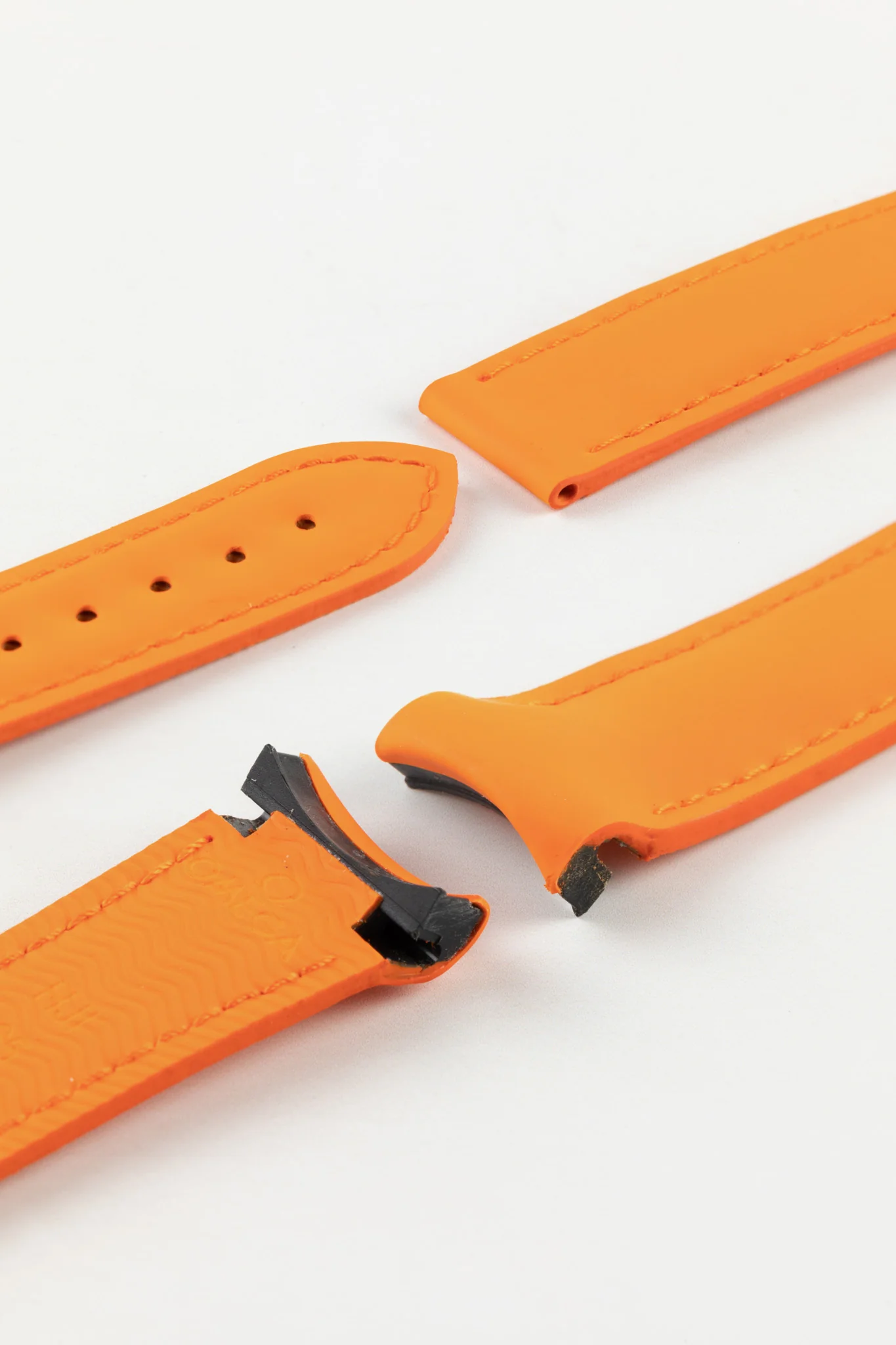 OMEGA 98000337 Planet Ocean 18mm Deployment Rubber Watch Strap in ORANGE - Image 5
