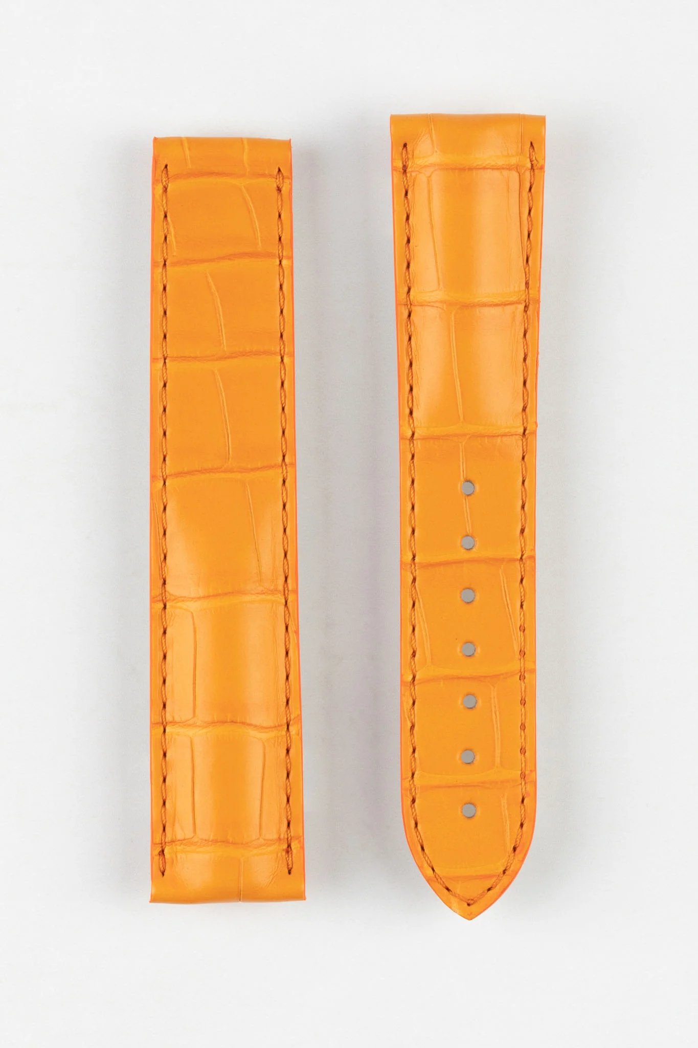 OMEGA 98000147 Genuine Alligator 20mm Deployment Watch Strap - ORANGE - Image 6