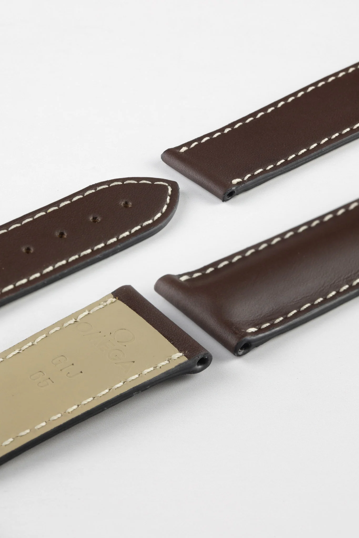 OMEGA 98000150 Calfskin Leather 21mm Deployment Watch Strap - BROWN - Image 4
