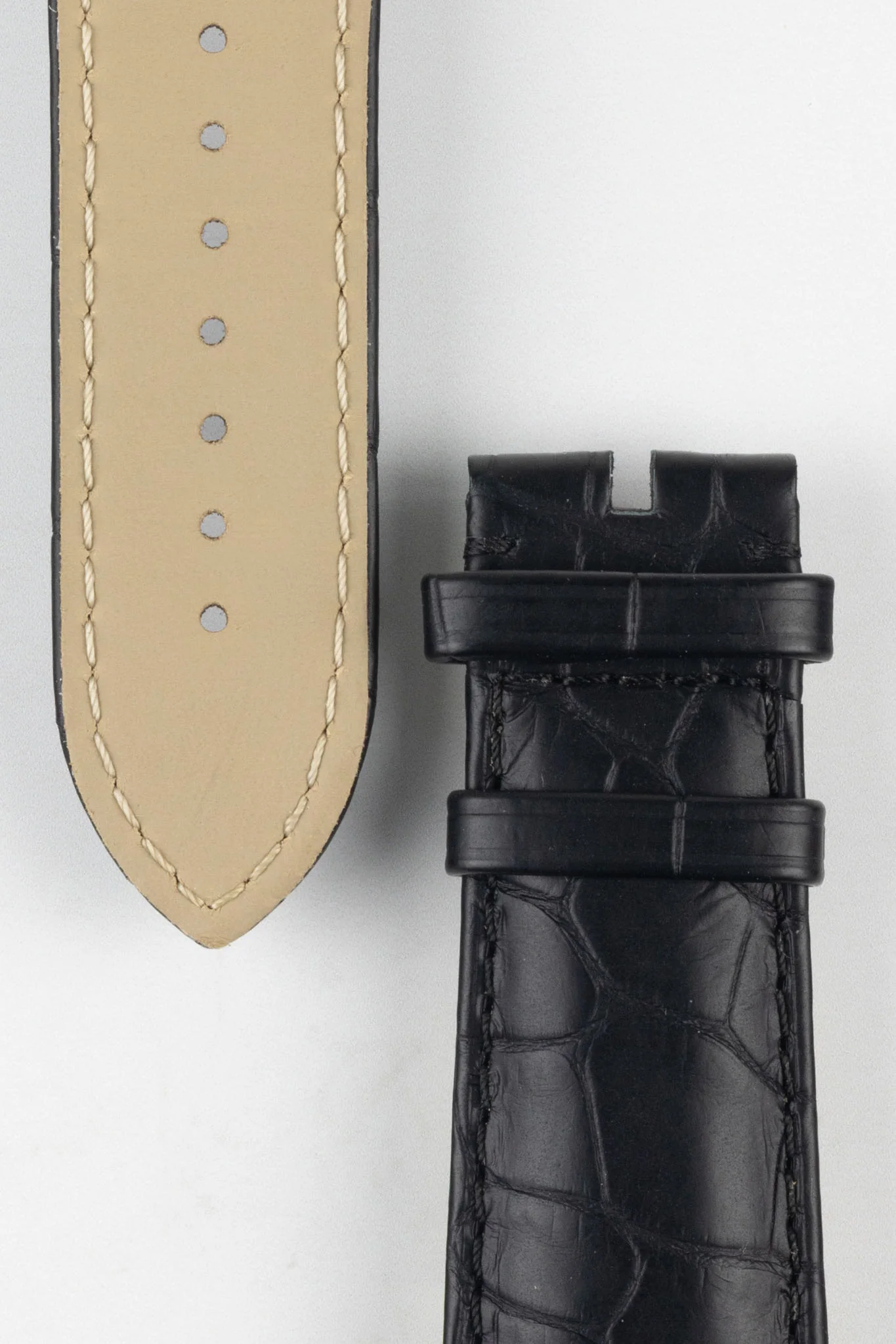 OMEGA 98000265 Genuine Alligator Leather 24mm Short Watch Strap - BLACK - Image 2