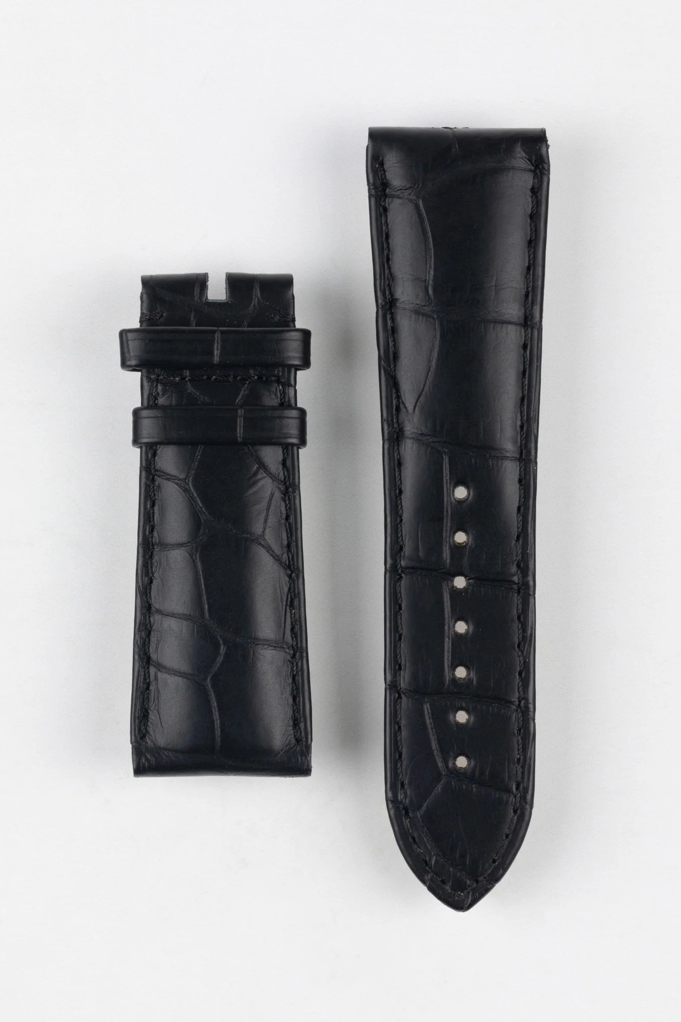 OMEGA 98000265 Genuine Alligator Leather 24mm Short Watch Strap - BLACK - Image 4