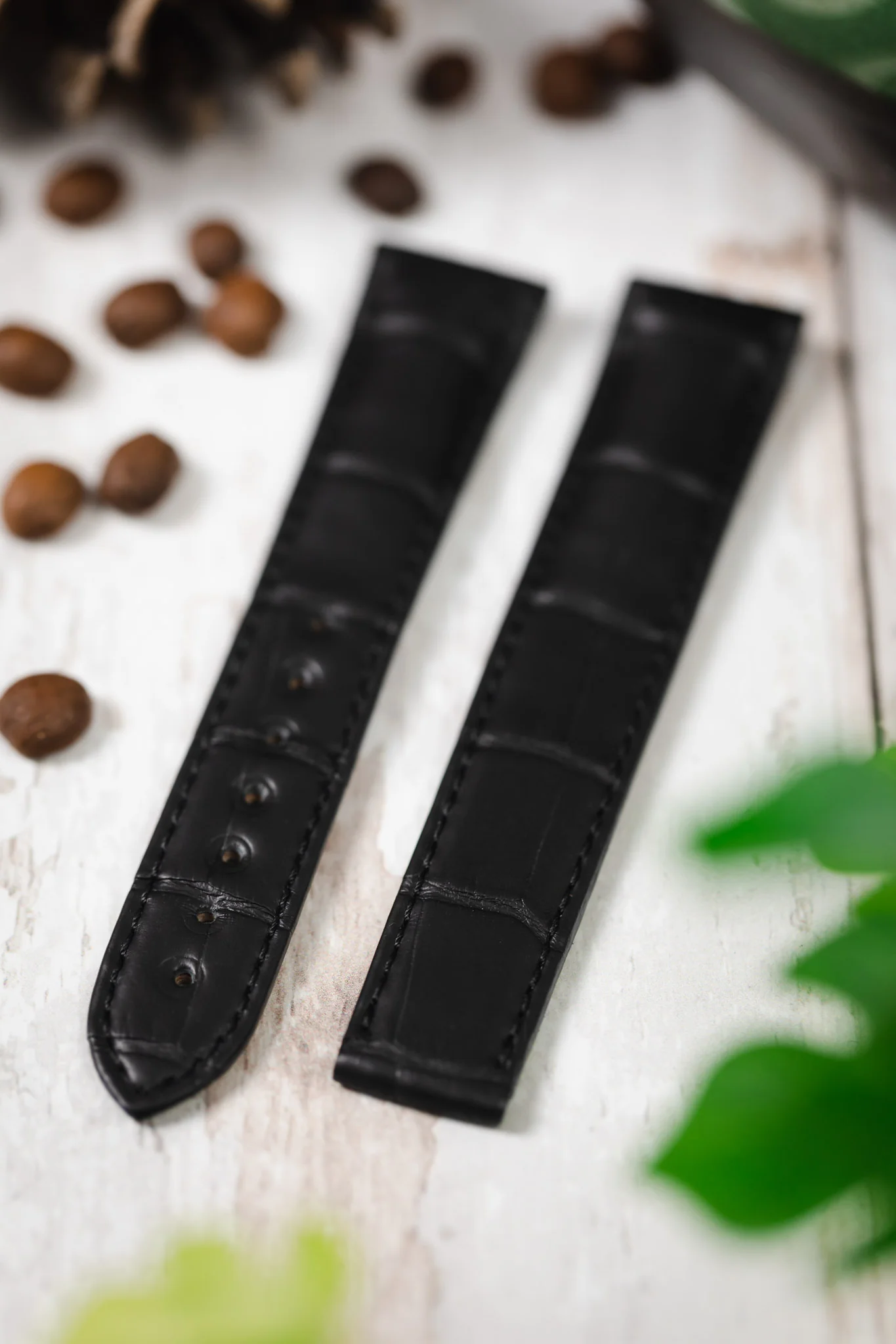 OMEGA 98000339 Seamaster 19mm Alligator Leather Deployment Watch Strap - BLACK - Image 2