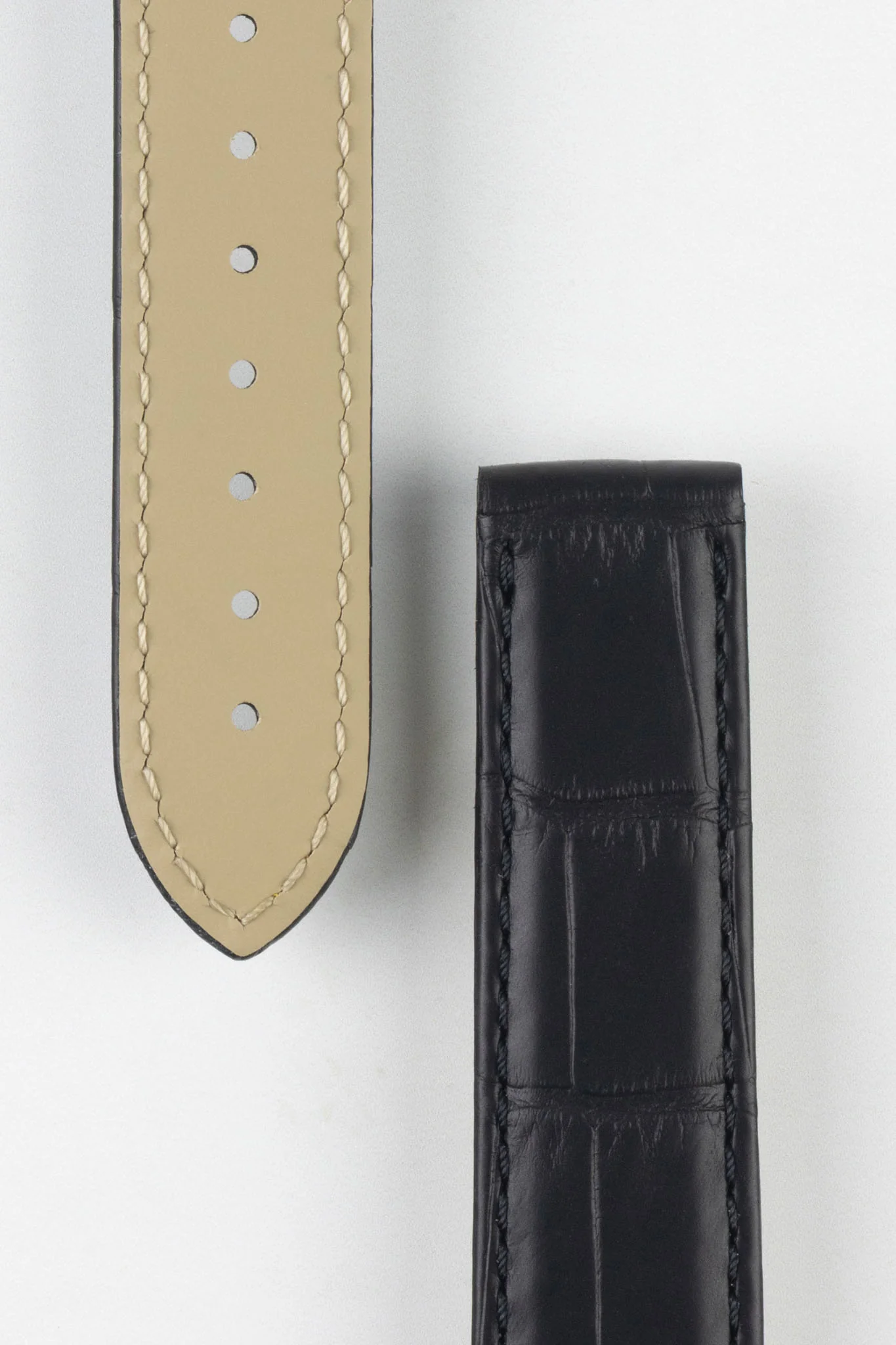 OMEGA 98000339 Seamaster 19mm Alligator Leather Deployment Watch Strap - BLACK - Image 3