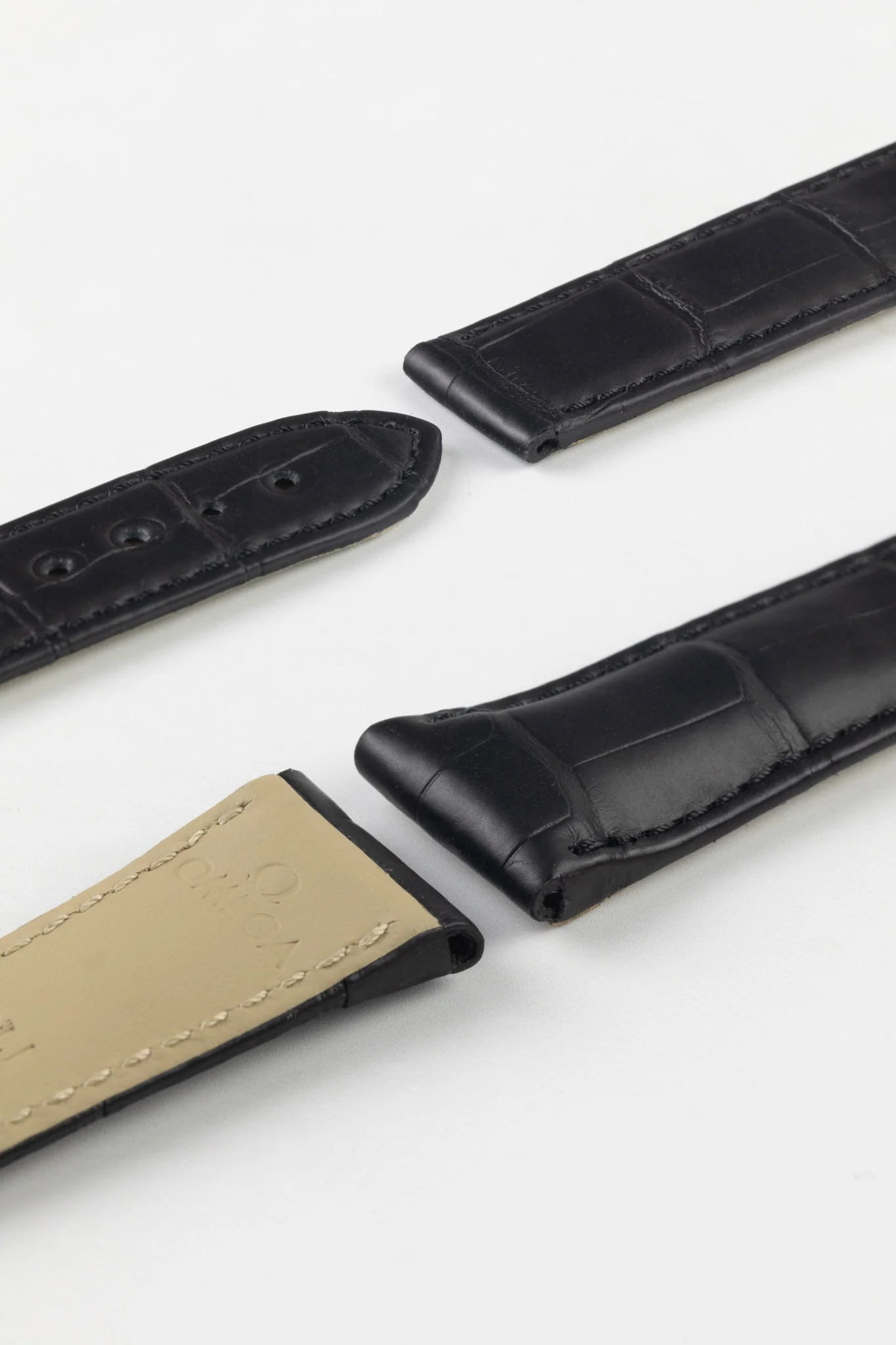 OMEGA 98000339 Seamaster 19mm Alligator Leather Deployment Watch Strap - BLACK - Image 5