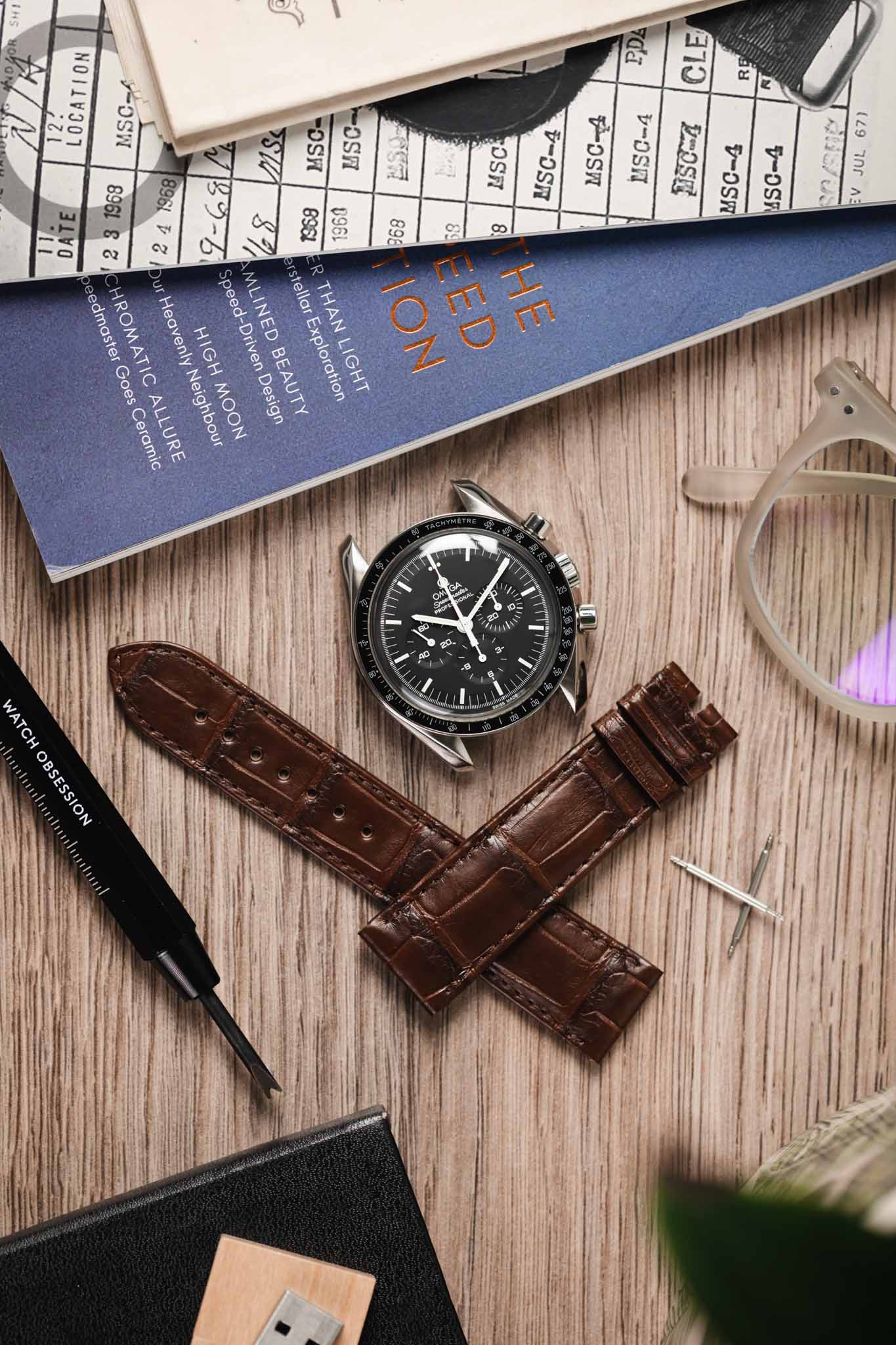 OMEGA 98000411 Seamaster Aqua Terra Genuine Alligator 20mm Watch Strap in BROWN - Image 2