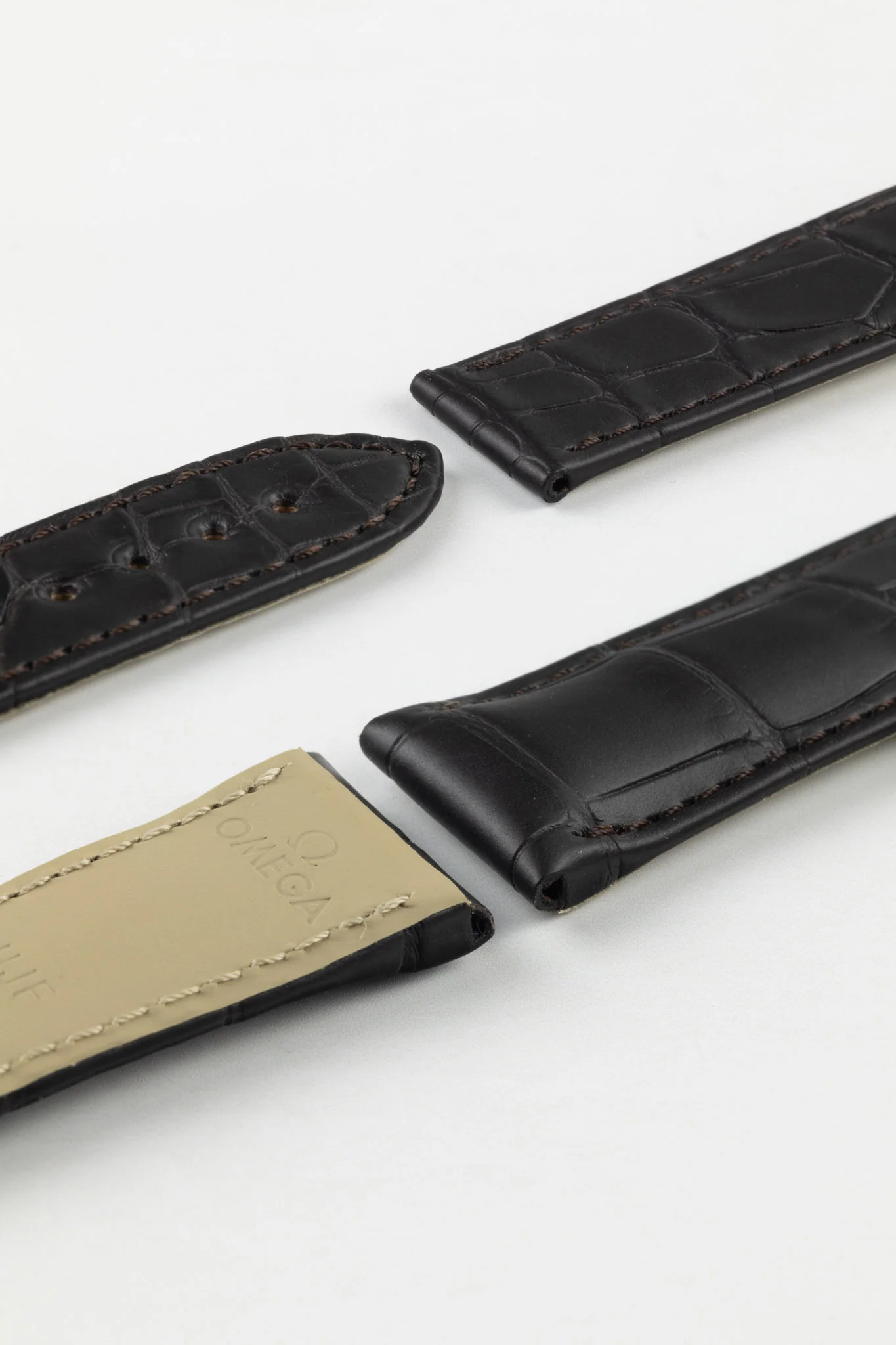 OMEGA "Aqua Terra" Genuine Alligator 20mm Watch Strap in BROWN – 98000276 - Image 3