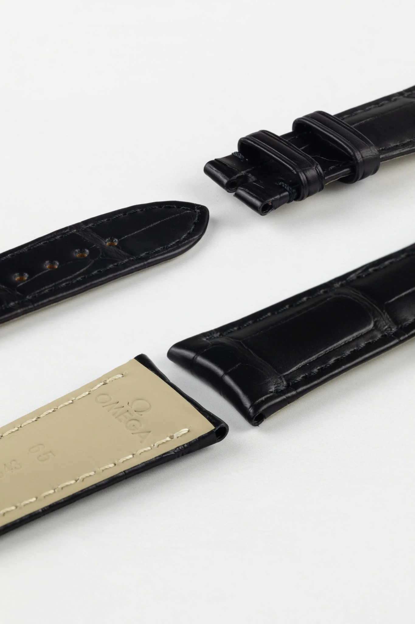 OMEGA CUZ000843 Speedmaster Genuine Alligator 20mm Watch Strap in BLACK - Image 3