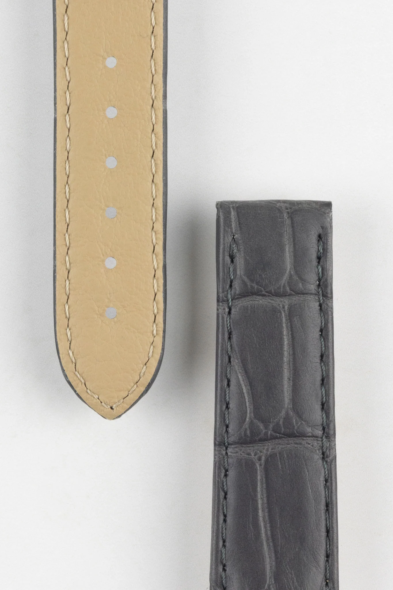 OMEGA CUZ004164 Genuine Alligator Leather Deployment Strap in GREY - Image 2