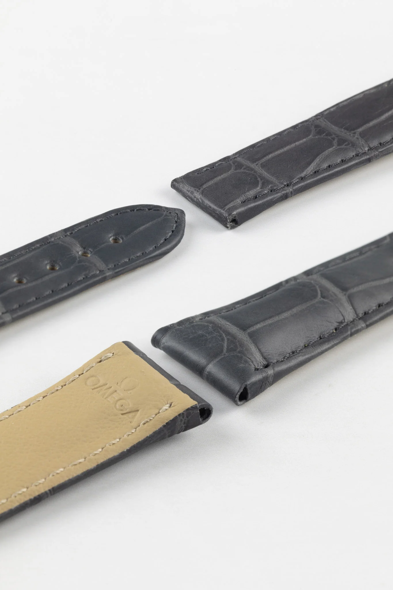 OMEGA CUZ004164 Genuine Alligator Leather Deployment Strap in GREY - Image 3