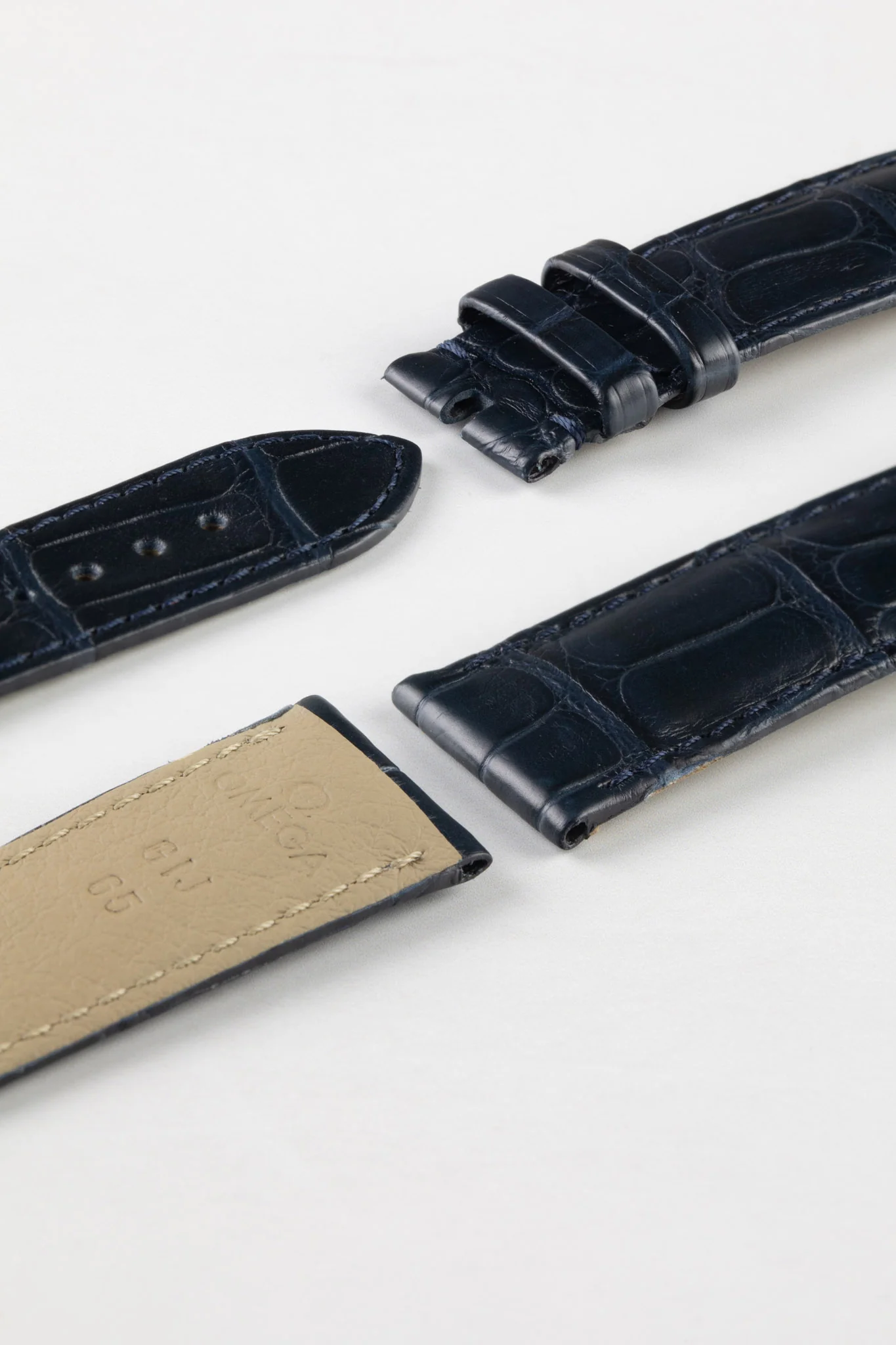 OMEGA CUZ004896 Seamaster 20mm Alligator Watch Strap - NAVY BLUE - Image 4