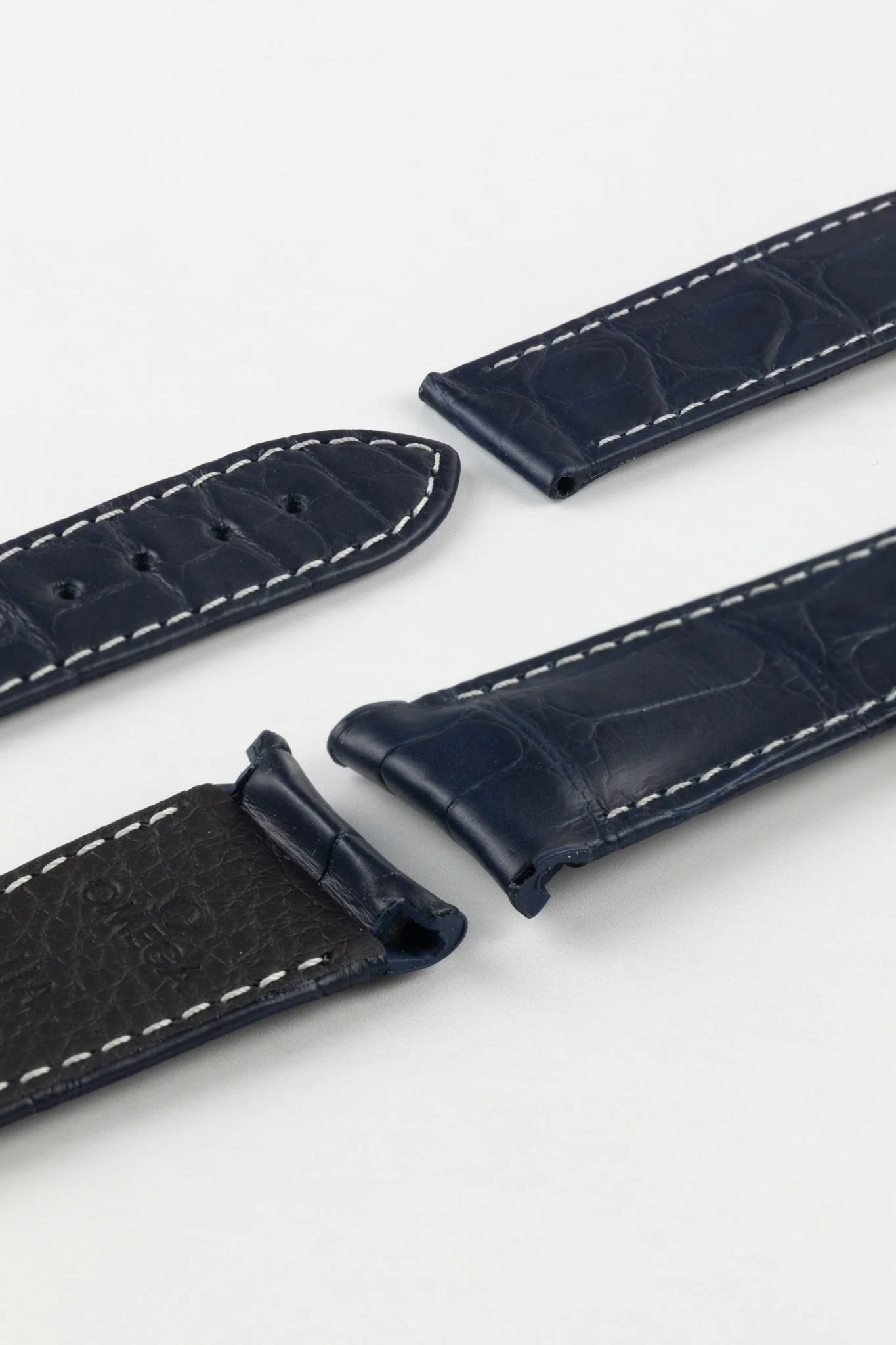 OMEGA CUZ005171 Speedmaster Moonphase 21mm Genuine Alligator Deployment Watch Strap in BLUE - Image 3