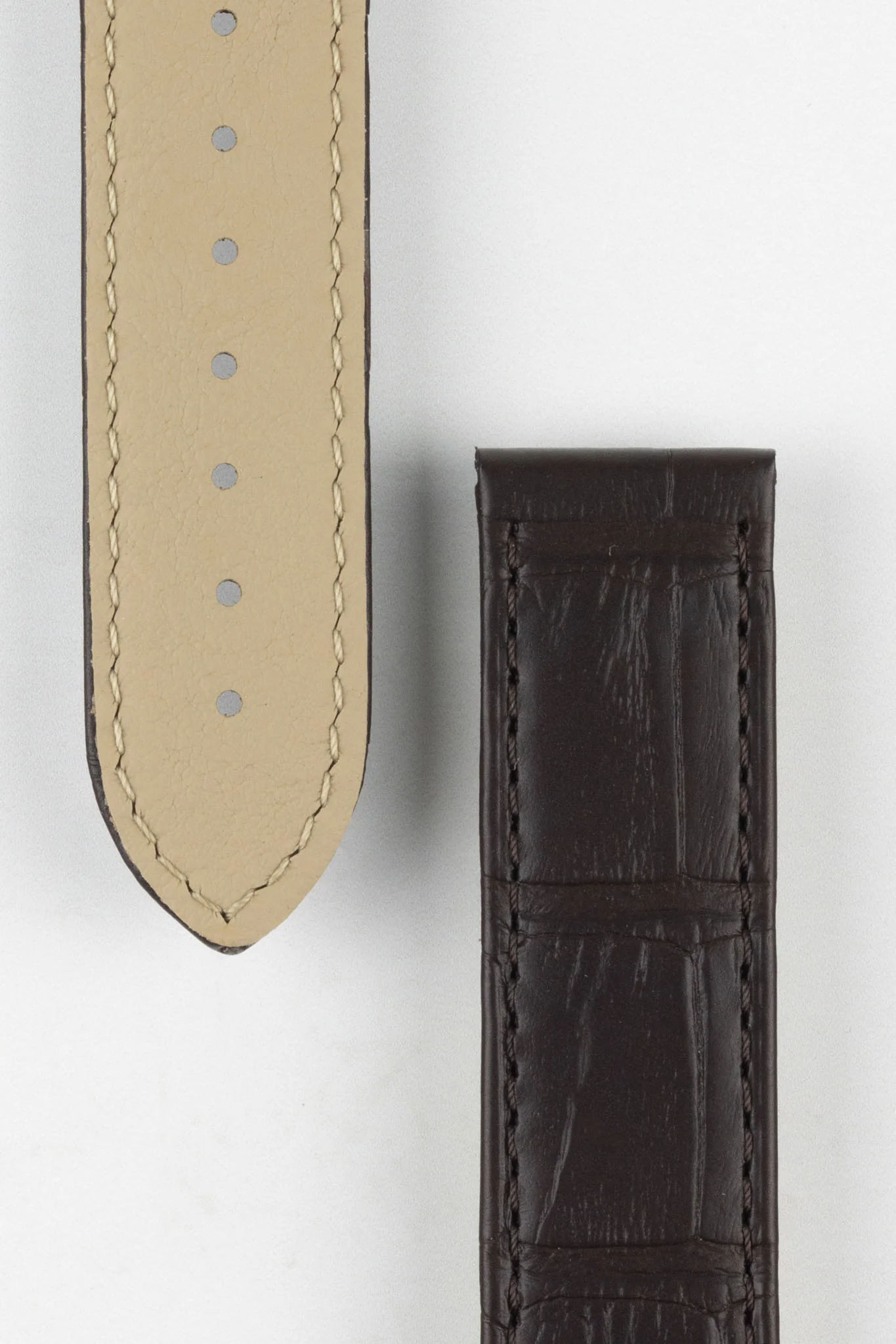 OMEGA CUZ005650 Speedmaster Moonphase 21mm Genuine Alligator Deployment Watch Strap in BROWN - Image 2