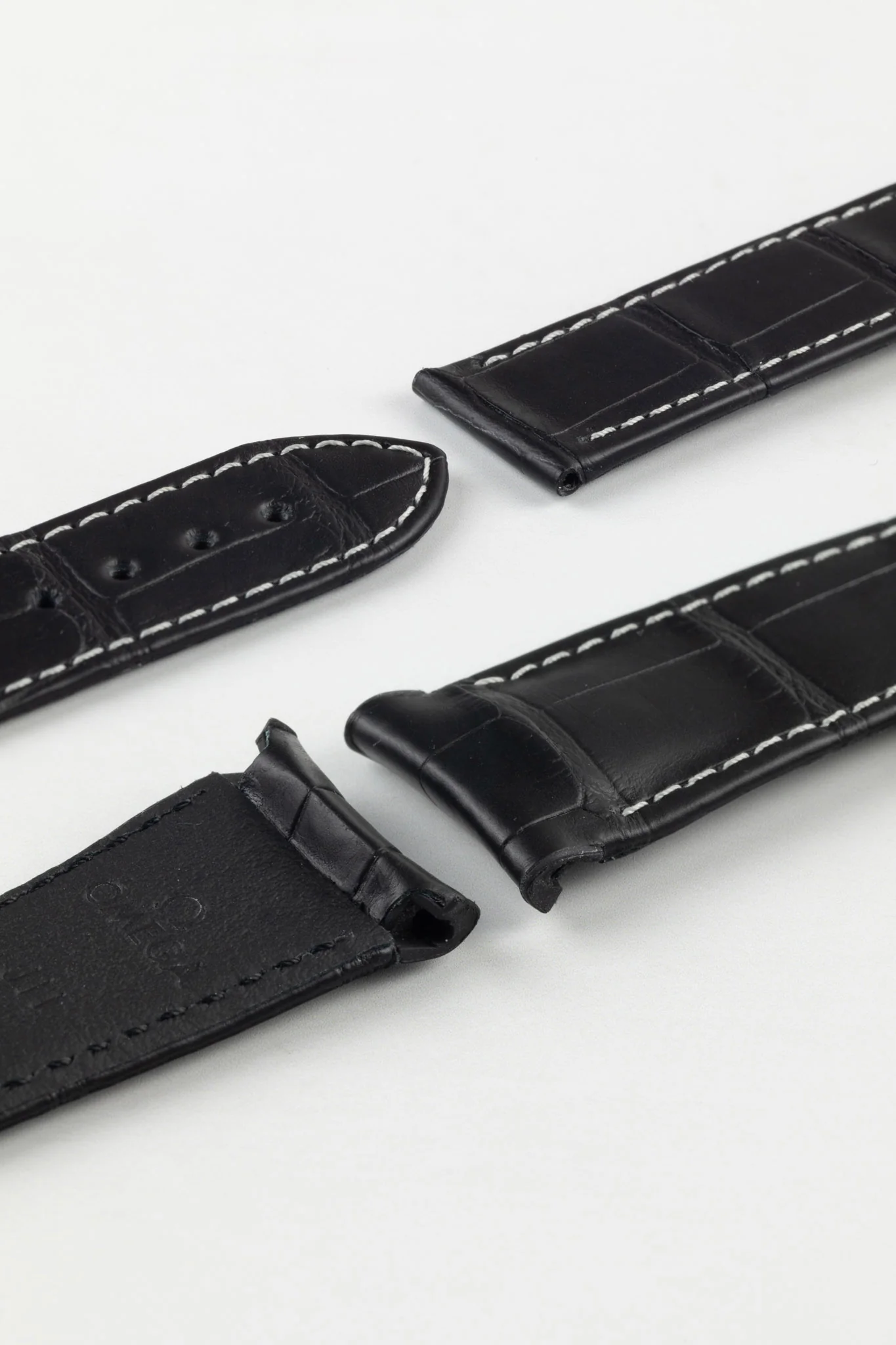OMEGA CUZ005770 Speedmaster Moonphase 21mm Genuine Alligator Deployment Watch Strap in BLACK - Image 3
