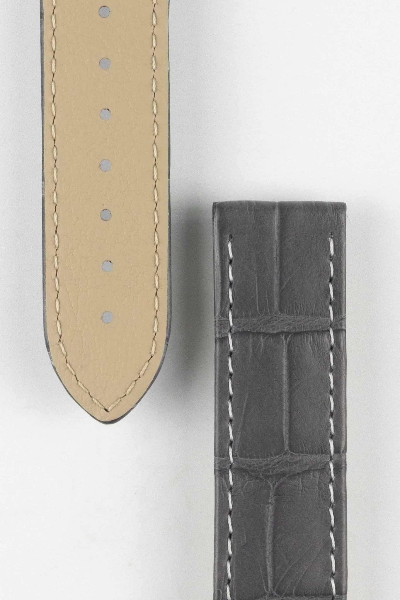 OMEGA CUZ005771 Speedmaster Moonphase 21mm Genuine Alligator Leather Deployment Watch Strap in GREY - Image 2