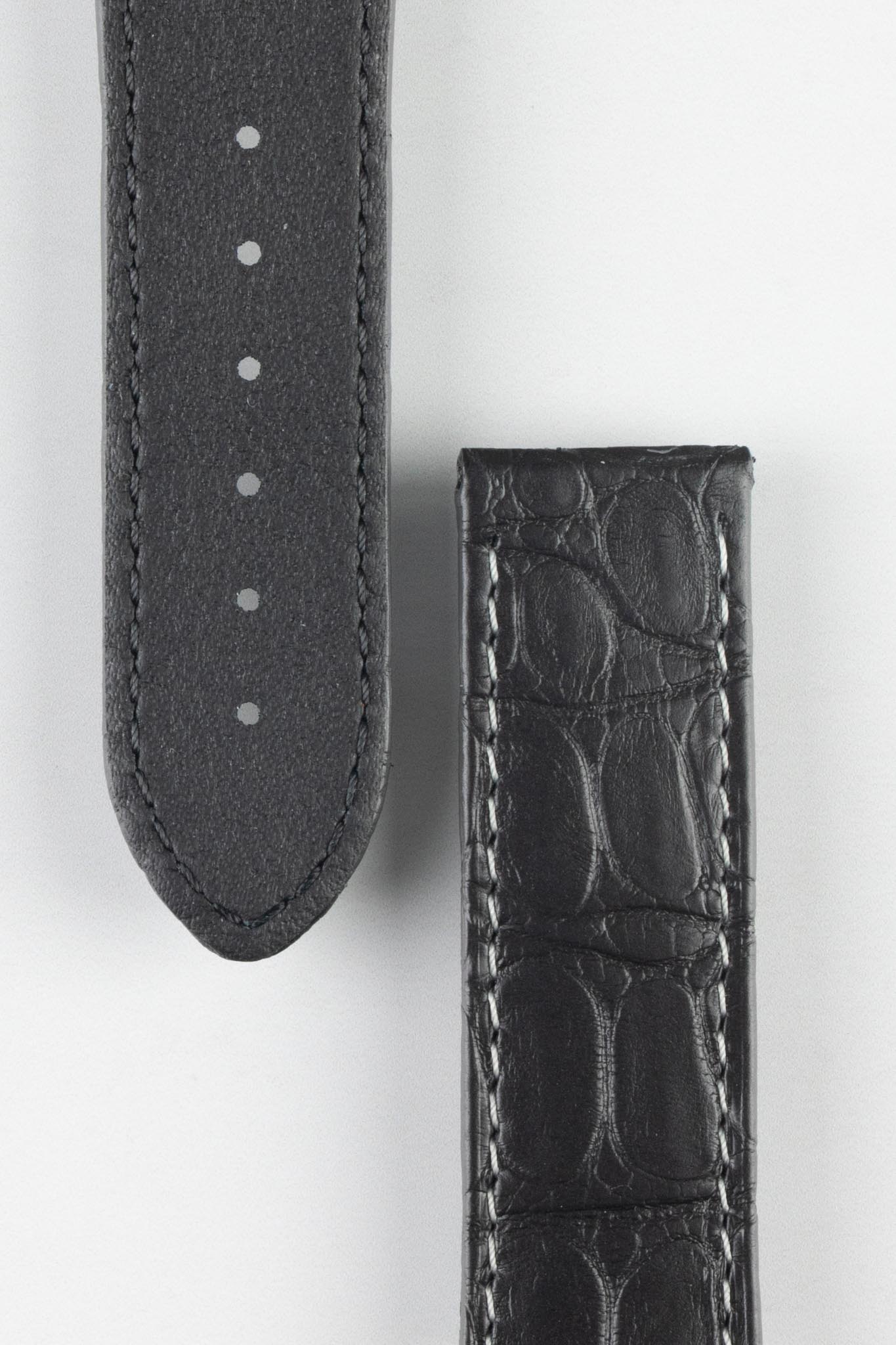 OMEGA CUZ005873 Speedmaster Moonphase 21mm Short Genuine Alligator Deployment Watch Strap in BLACK - Image 3